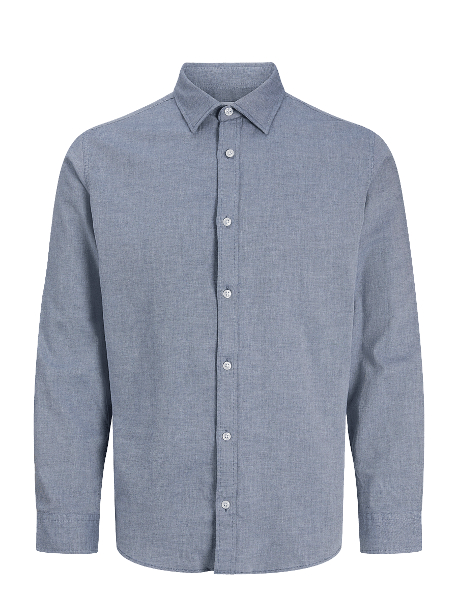 Jack & Jones - JJEFIELD MELANGE SHIRT LS SN - casual skjortor - faded denim - 1