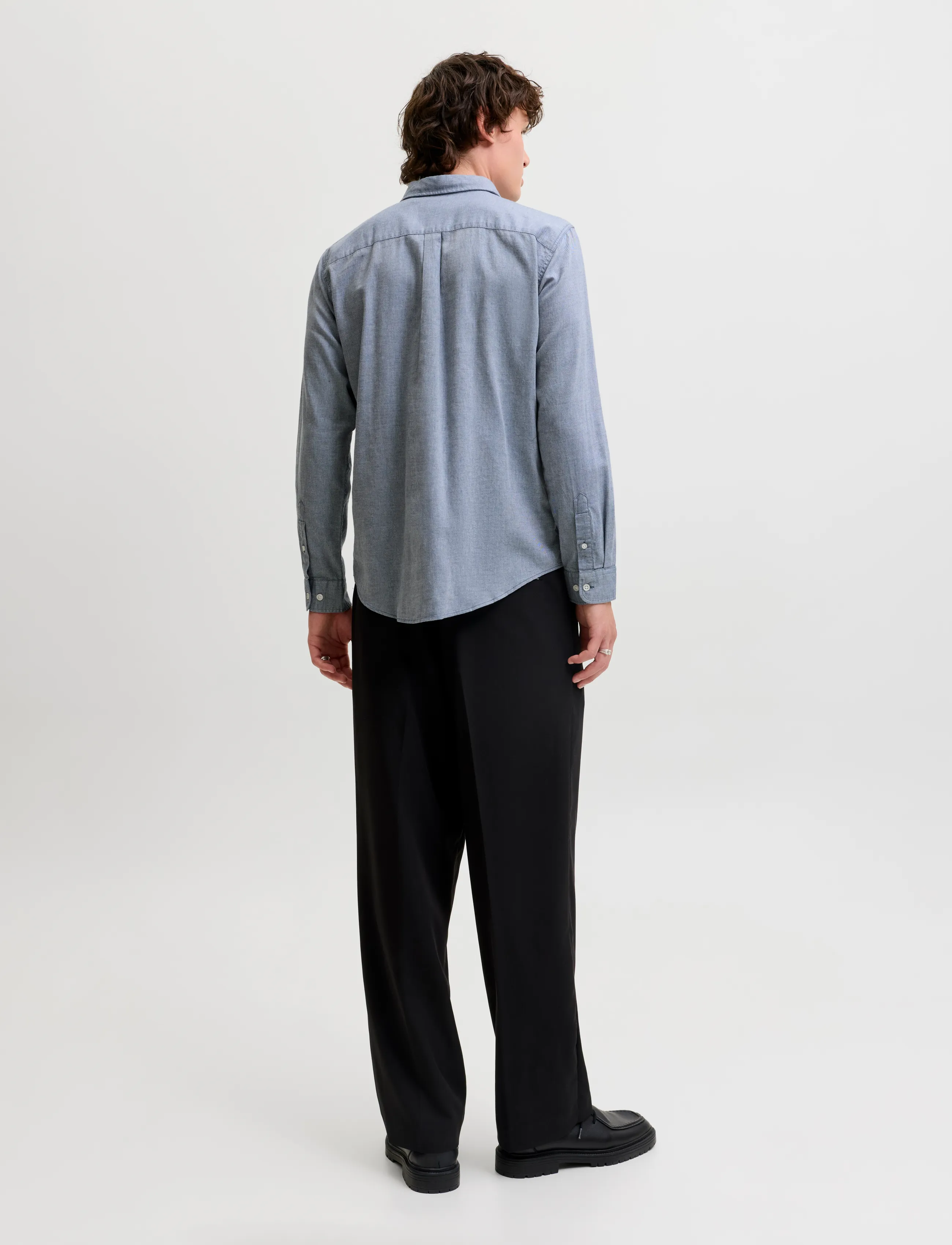 Jack & Jones - JJEFIELD MELANGE SHIRT LS SN - casual skjortor - faded denim - 2