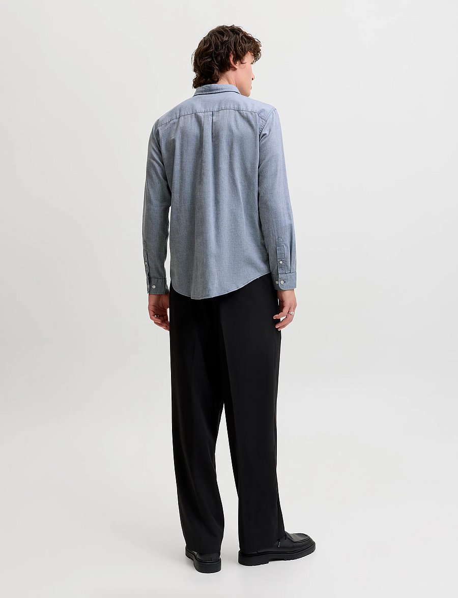 Jack & Jones - JJEFIELD MELANGE SHIRT LS SN - casual skjortor - faded denim - 2