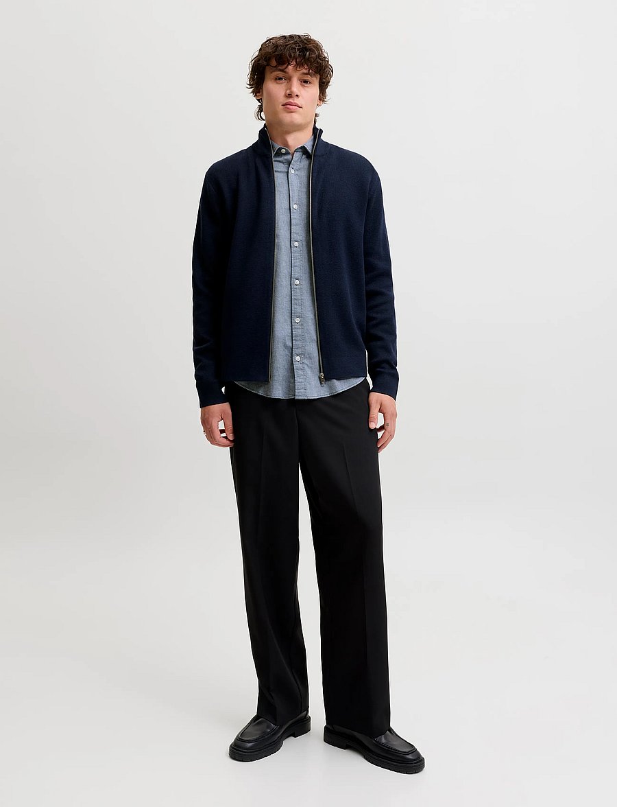 Jack & Jones - JJEFIELD MELANGE SHIRT LS SN - casual skjortor - faded denim - 3