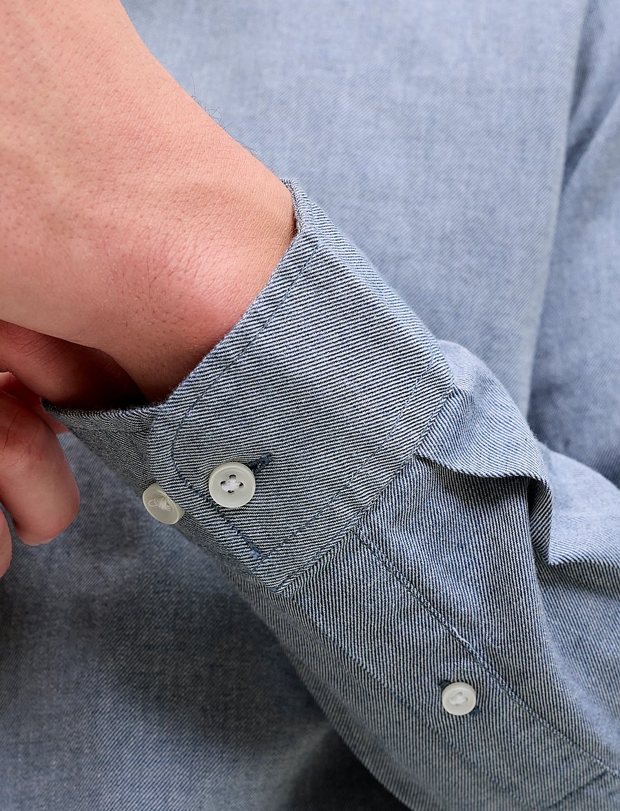 Jack & Jones - JJEFIELD MELANGE SHIRT LS SN - casual skjortor - faded denim - 4