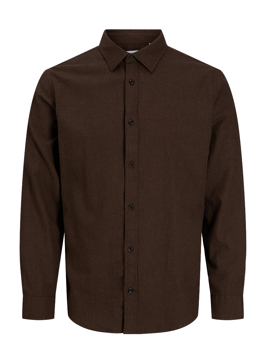 Jack & Jones - JJEFIELD MELANGE SHIRT LS SN - casual skjortor - mulch - 1