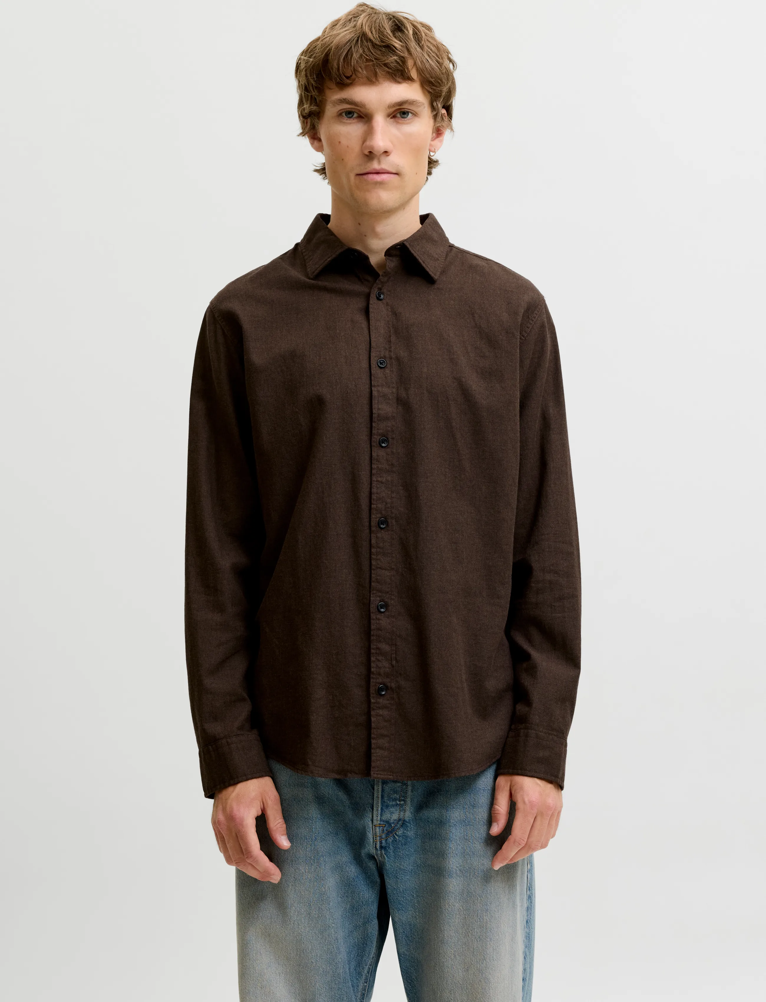 Jack & Jones JJEFIELD MELANGE SHIRT LS SN - Casual skjortor - MULCH / brown