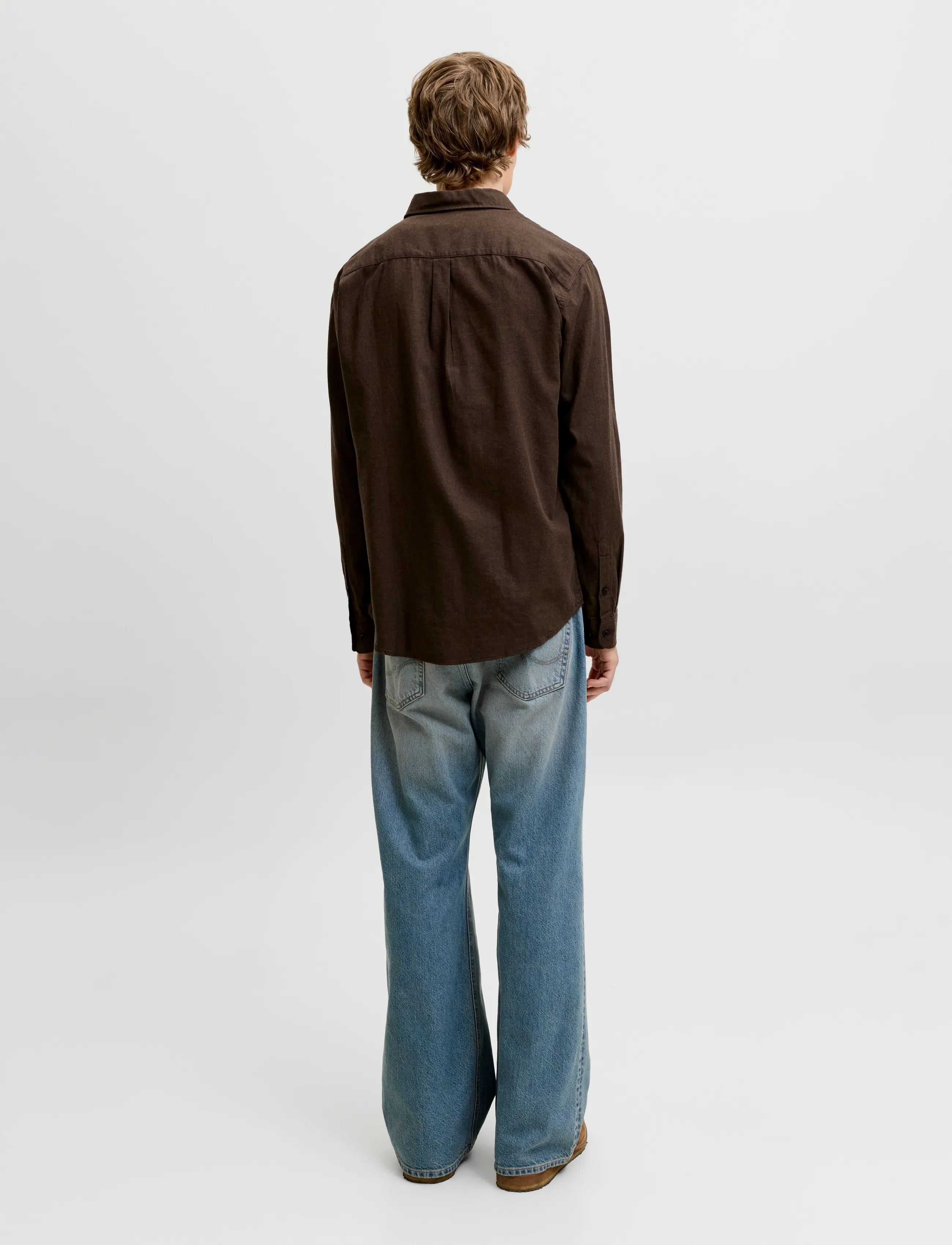 Jack & Jones - JJEFIELD MELANGE SHIRT LS SN - casual skjortor - mulch - 2