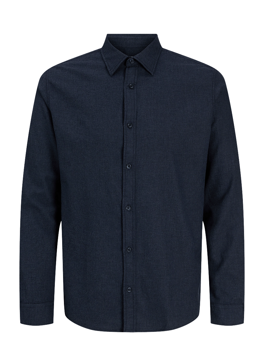 Jack & Jones - JJEFIELD MELANGE SHIRT LS SN - casual skjortor - navy blazer - 1