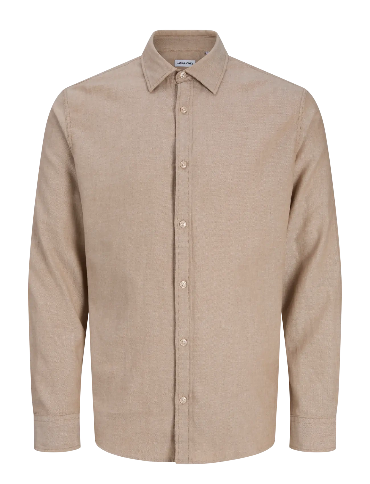 Jack & Jones - JJEFIELD MELANGE SHIRT LS SN - casual skjortor - oatmeal - 1