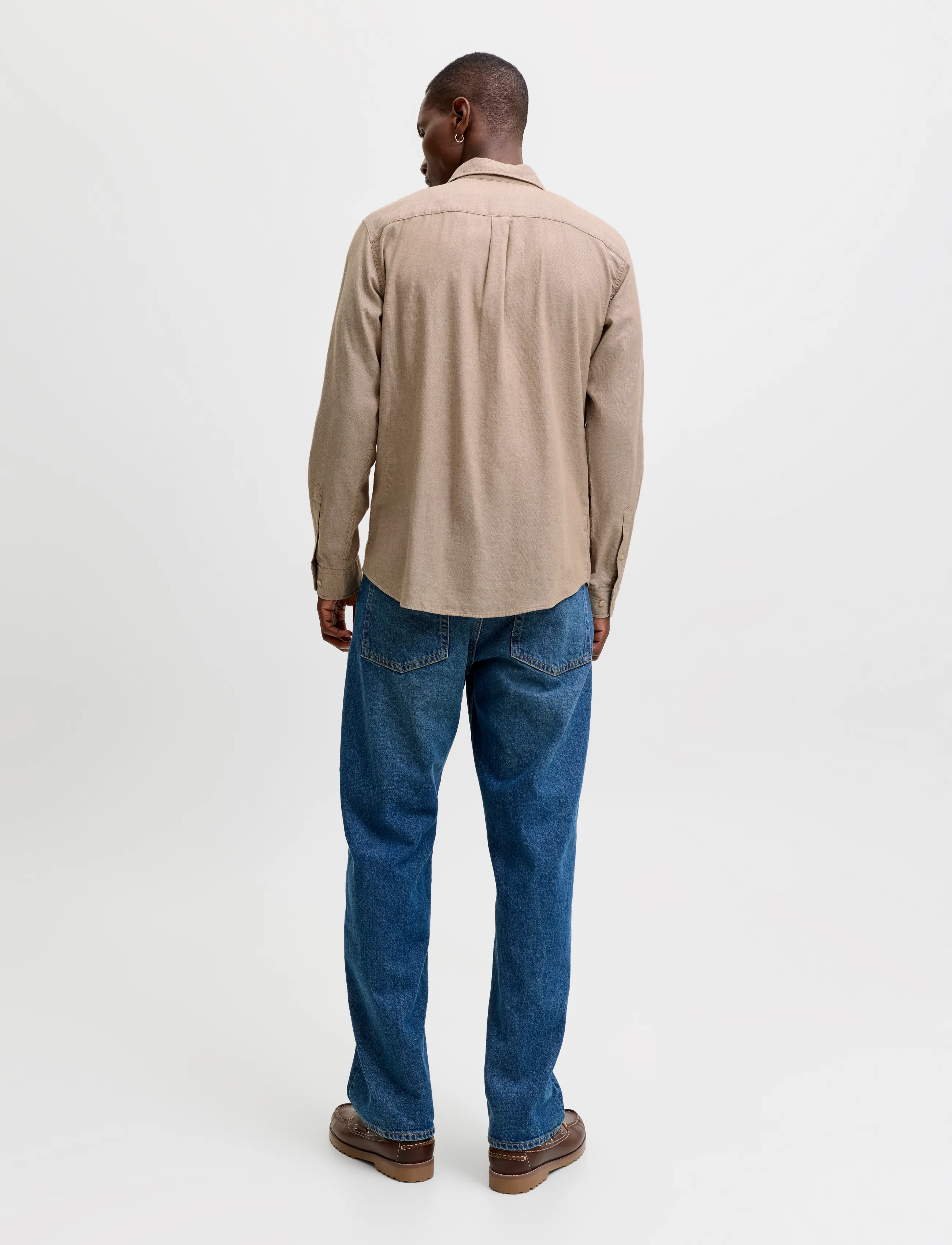 Jack & Jones - JJEFIELD MELANGE SHIRT LS SN - casual skjortor - oatmeal - 3