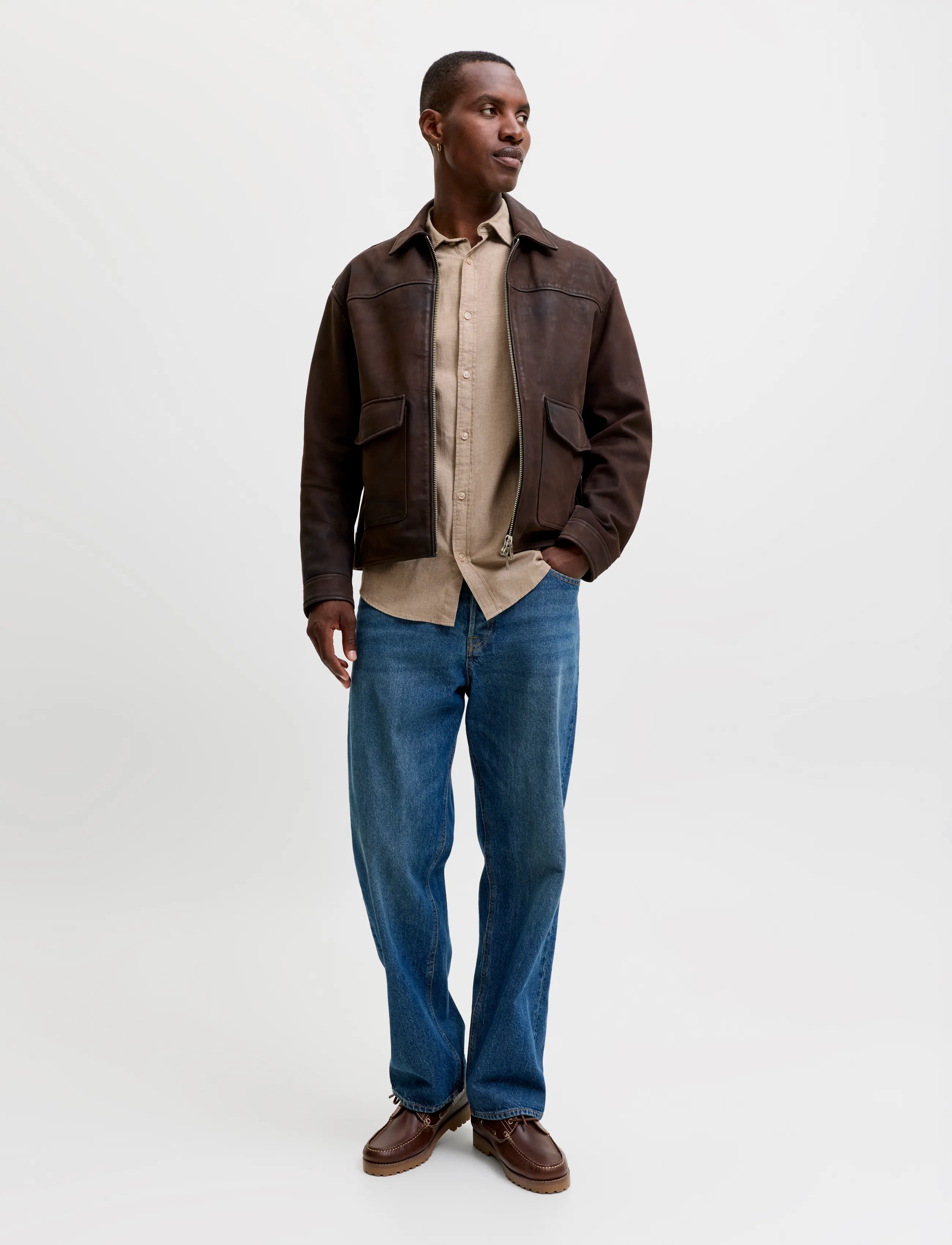 Jack & Jones - JJEFIELD MELANGE SHIRT LS SN - casual skjortor - oatmeal - 4