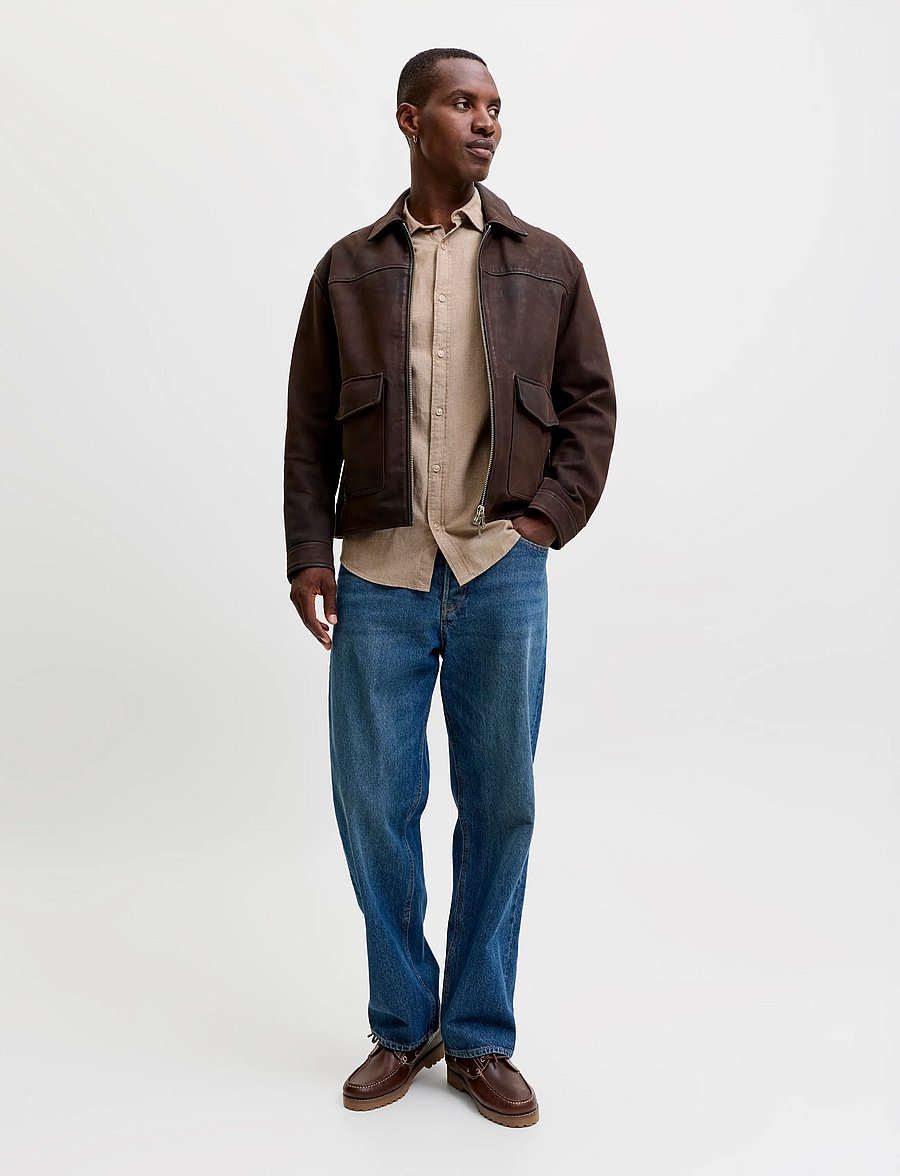 Jack & Jones - JJEFIELD MELANGE SHIRT LS SN - casual skjortor - oatmeal - 4