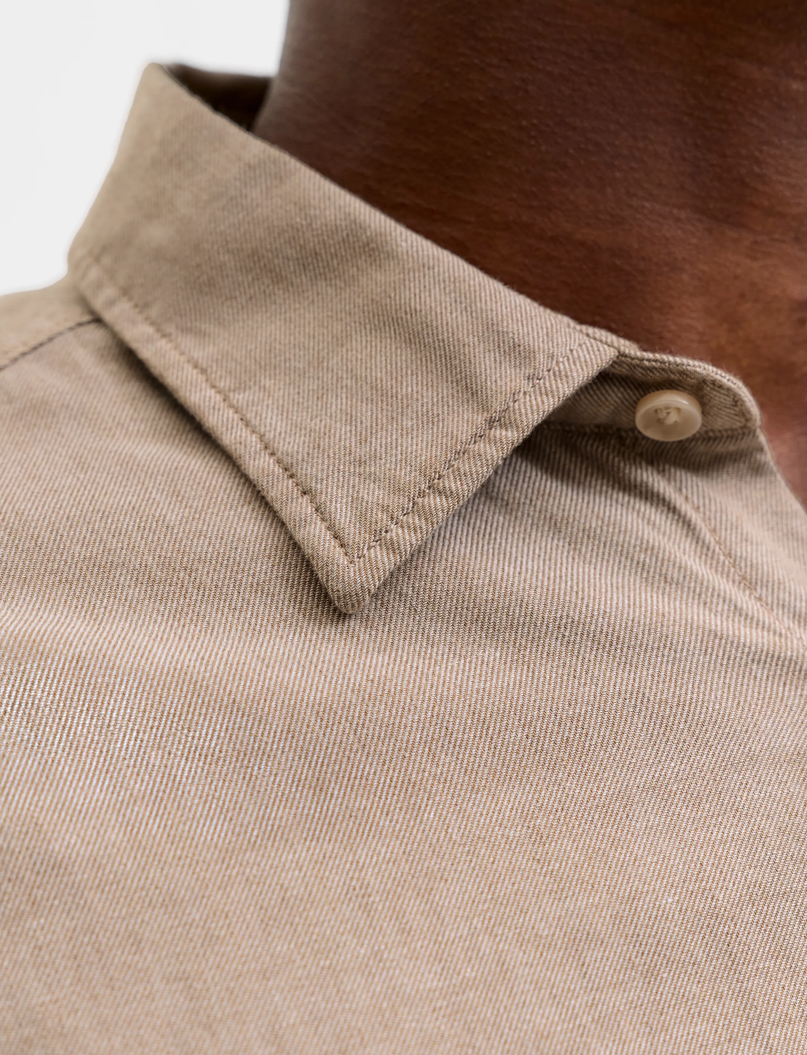 Jack & Jones - JJEFIELD MELANGE SHIRT LS SN - casual skjortor - oatmeal - 5