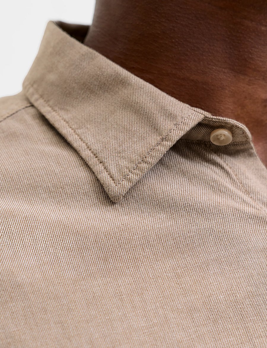 Jack & Jones - JJEFIELD MELANGE SHIRT LS SN - casual skjortor - oatmeal - 5