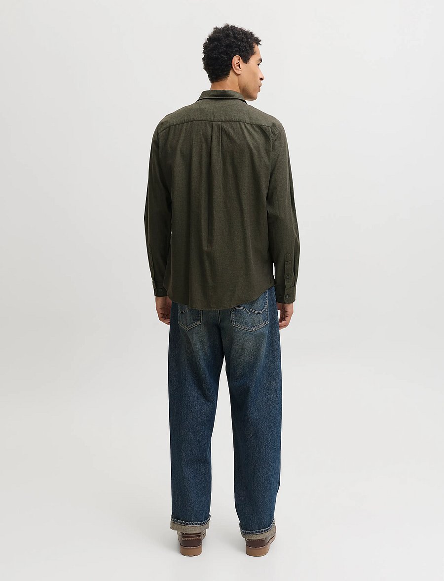 Jack & Jones - JJEFIELD MELANGE SHIRT LS SN - casual skjortor - rosin - 2