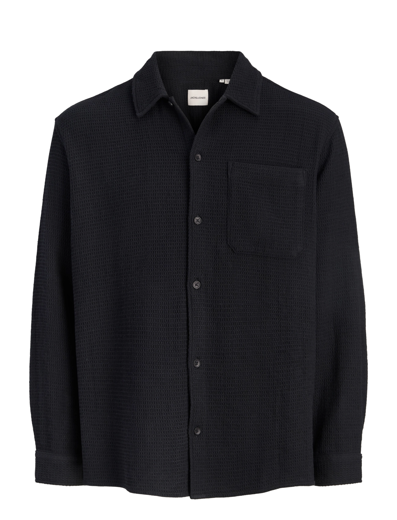 Jack & Jones - JJAUSTIN WAFFLE SHIRT LS - black - 1
