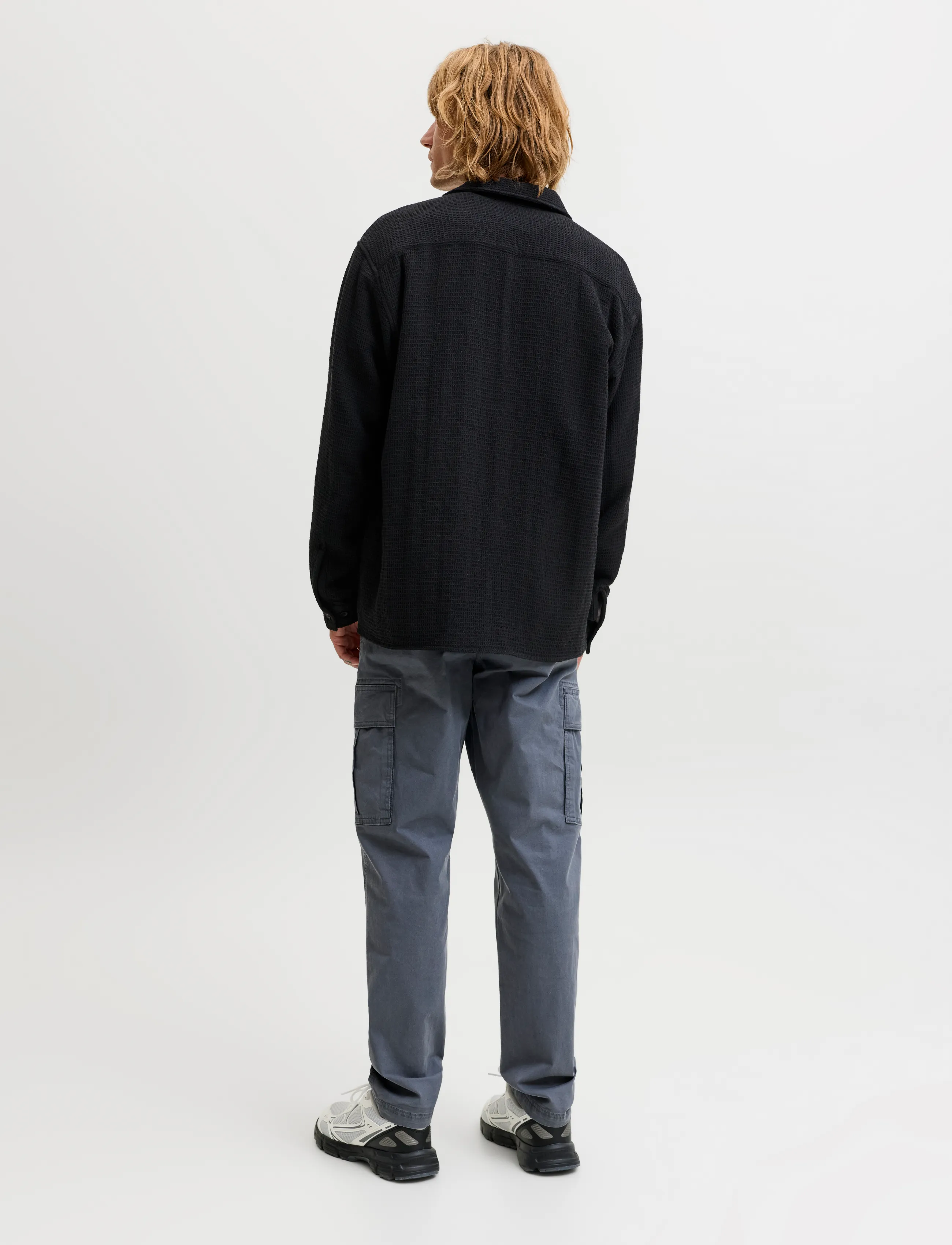 Jack & Jones - JJAUSTIN WAFFLE SHIRT LS - black - 3