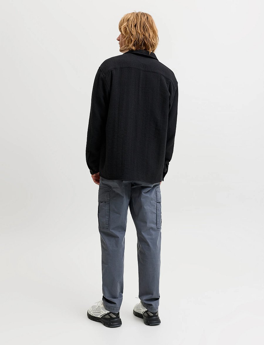Jack & Jones - JJAUSTIN WAFFLE SHIRT LS - black - 3