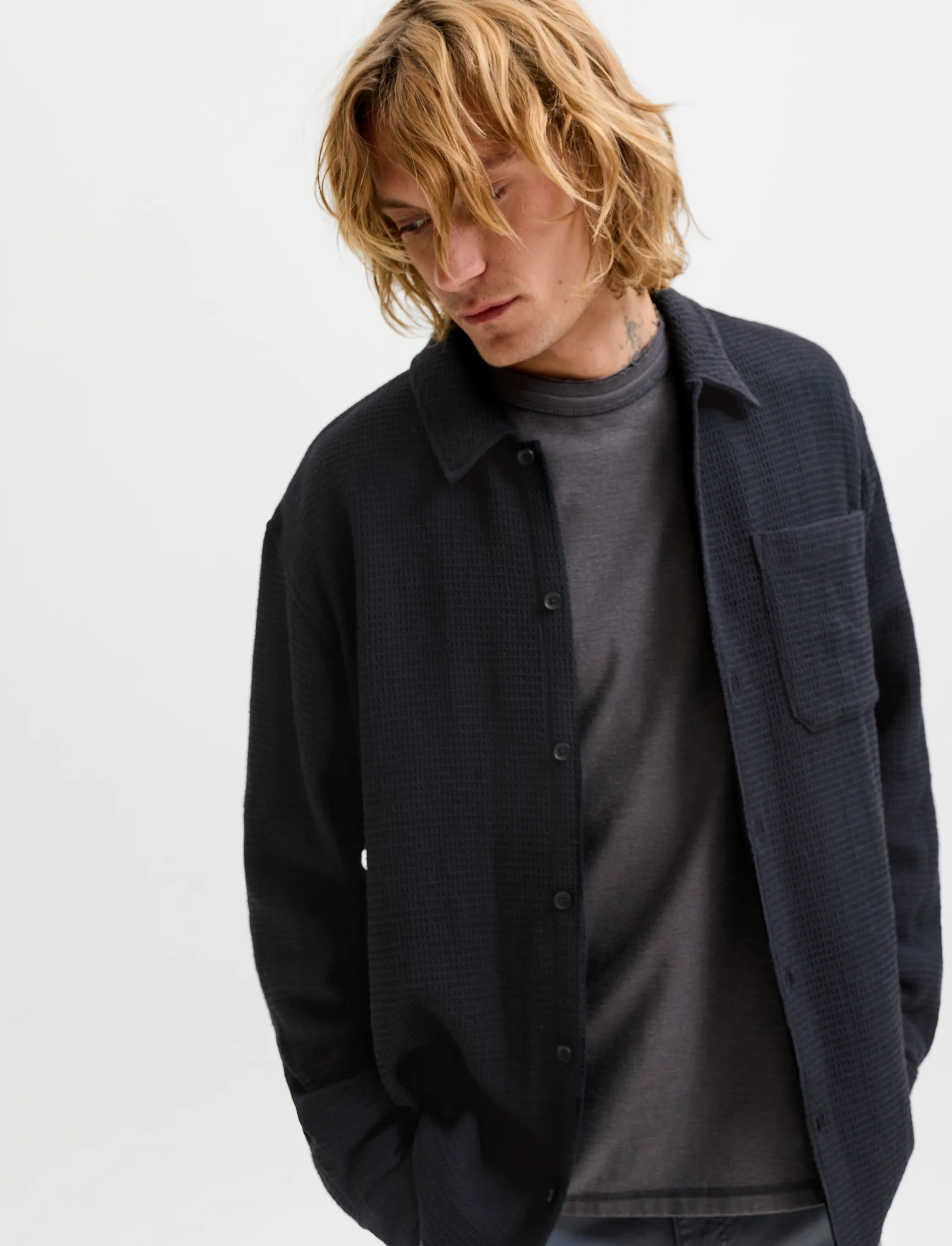 JACK & JONES Jjaustin Waffle Shirt Ls casual skjortor herr – bild 5