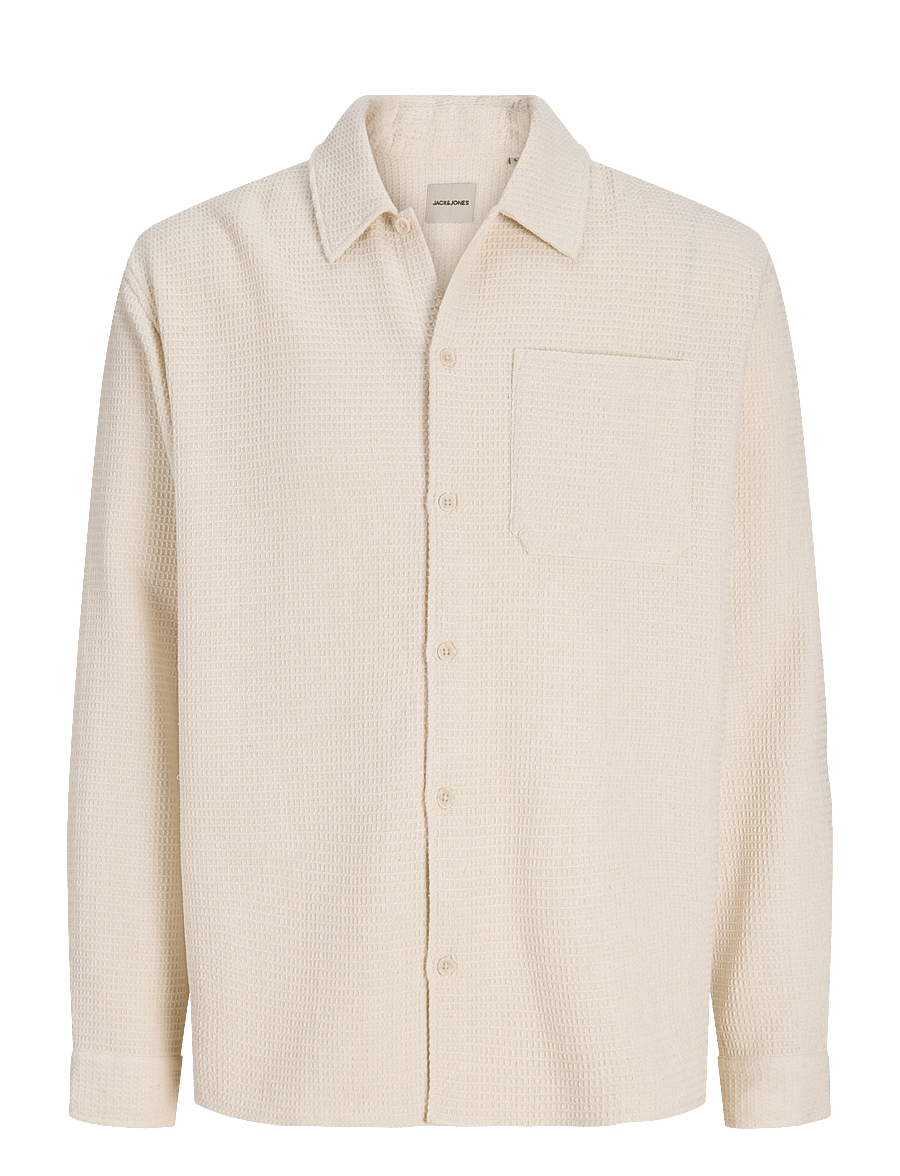 Jack & Jones - JJAUSTIN WAFFLE SHIRT LS - moonbeam - 1