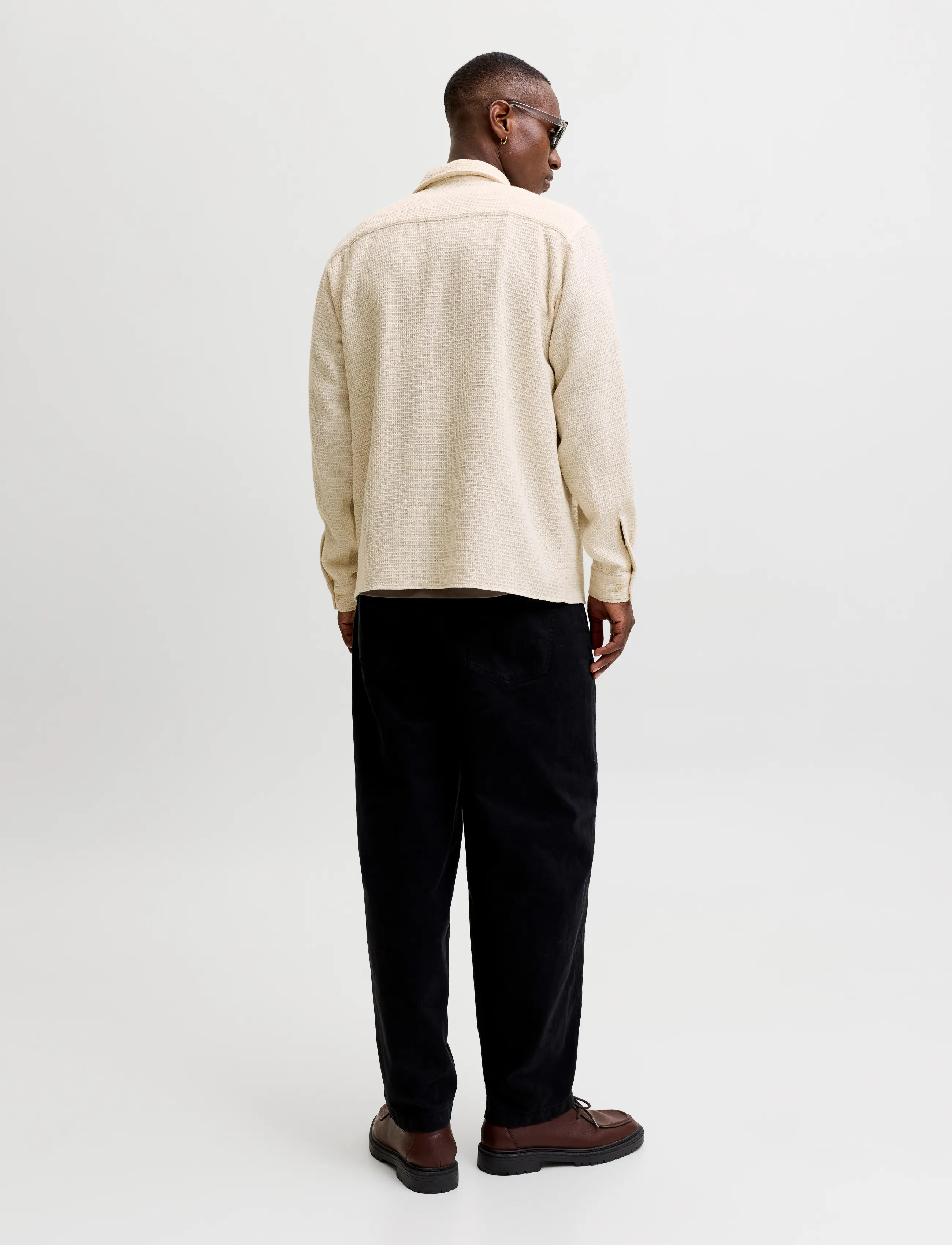 Jack & Jones - JJAUSTIN WAFFLE SHIRT LS - moonbeam - 3