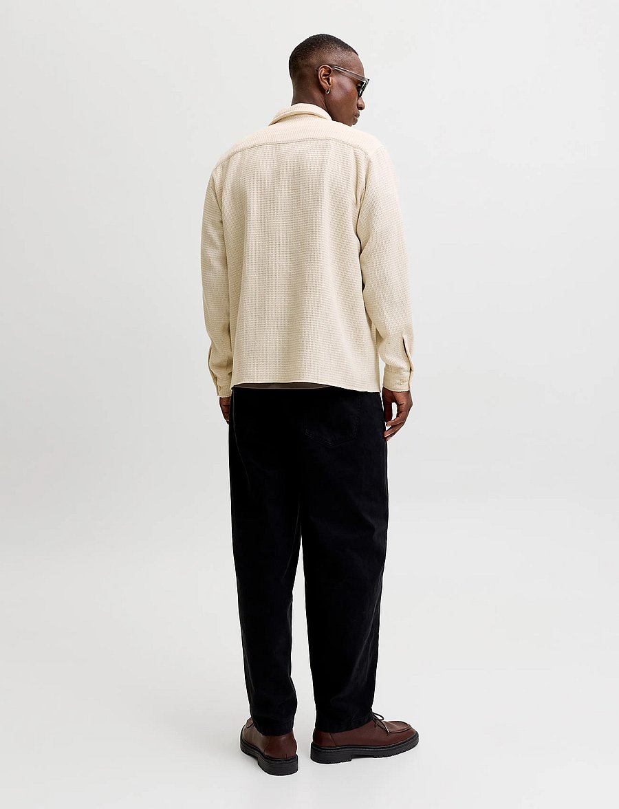 Jack & Jones - JJAUSTIN WAFFLE SHIRT LS - moonbeam - 3