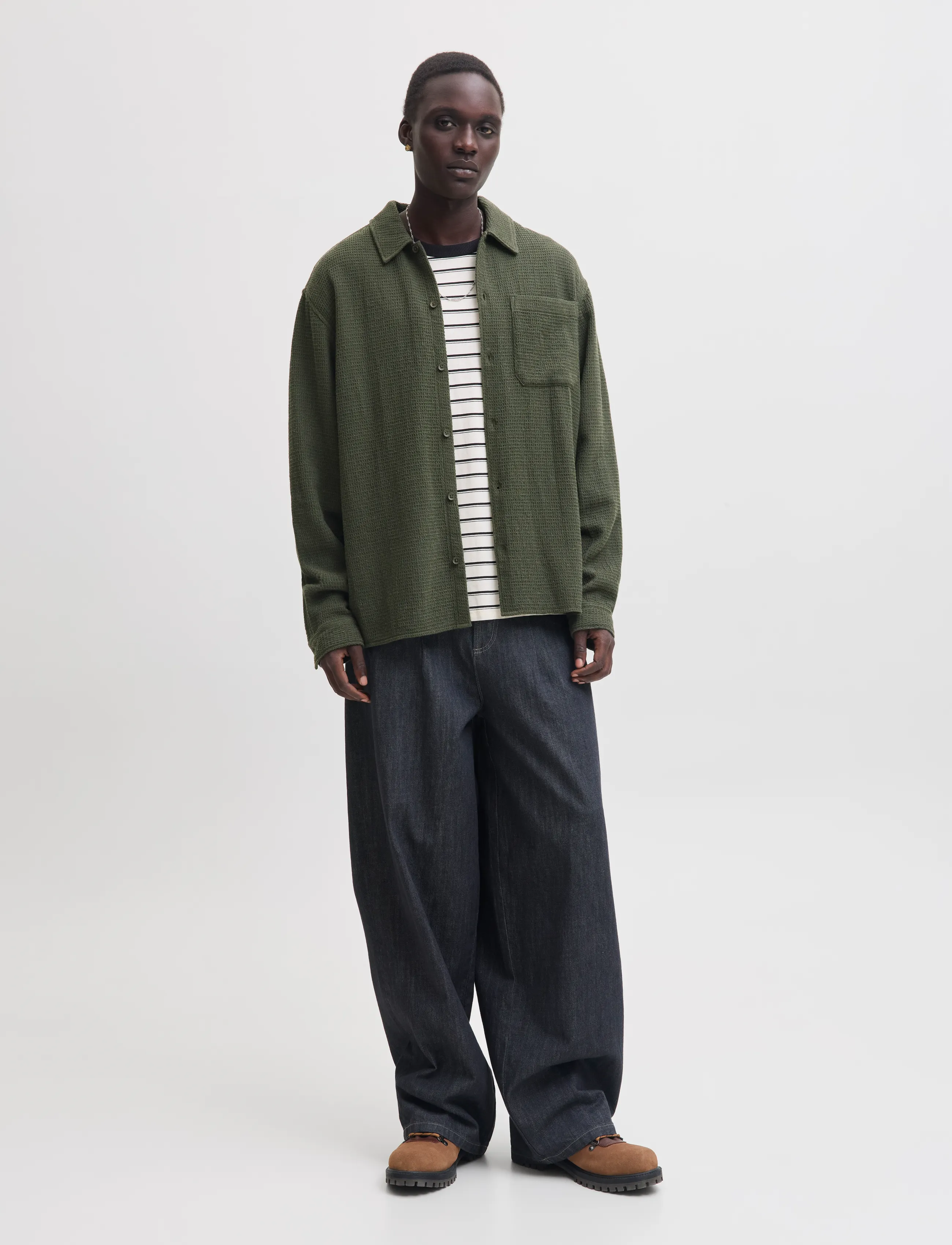 Jack & Jones - JJAUSTIN WAFFLE SHIRT LS - rosin - 4