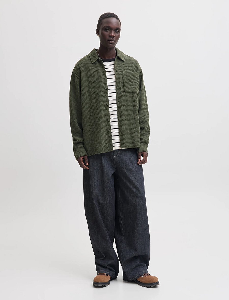 Jack & Jones - JJAUSTIN WAFFLE SHIRT LS - rosin - 4
