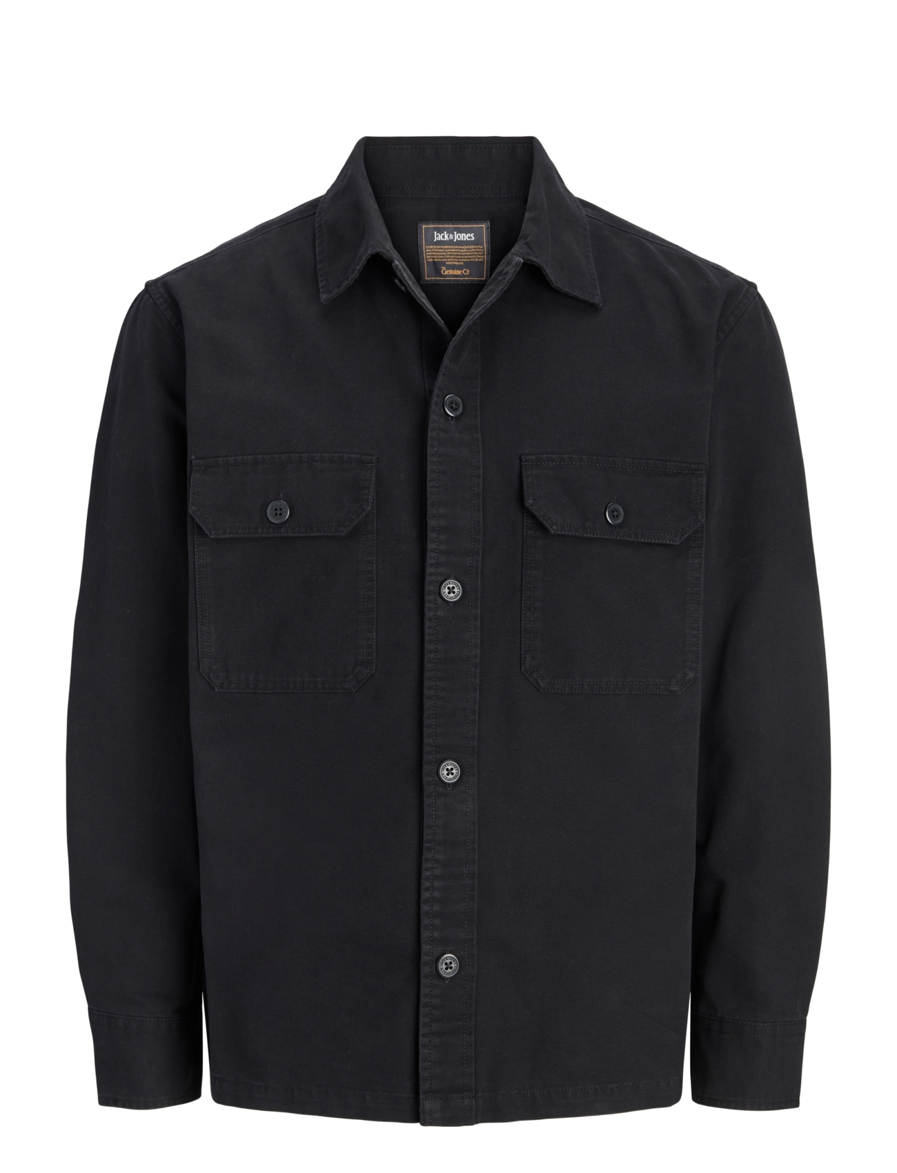 Jack & Jones - JJECOLTON CANVAS OVERSHIRT LS SN - black - 1