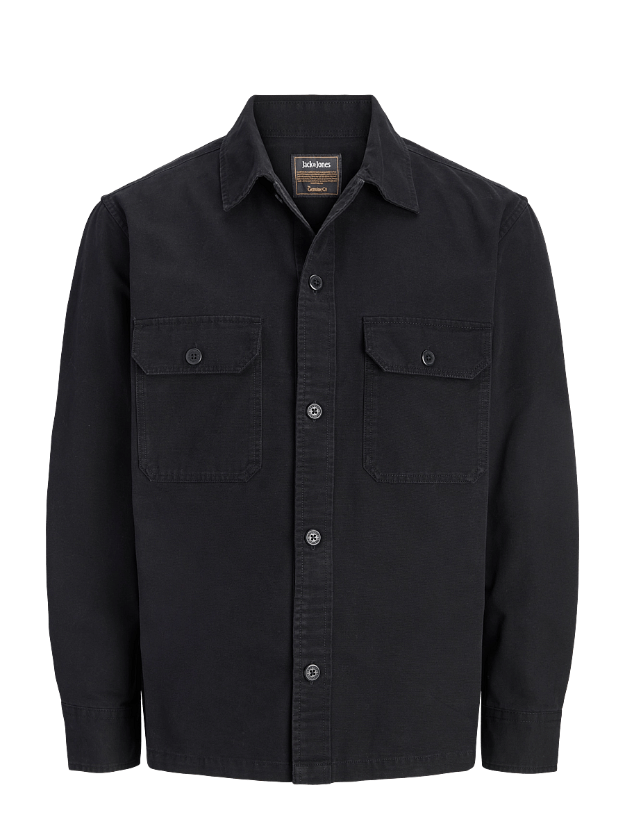 Jack & Jones - JJECOLTON CANVAS OVERSHIRT LS SN - black - 1