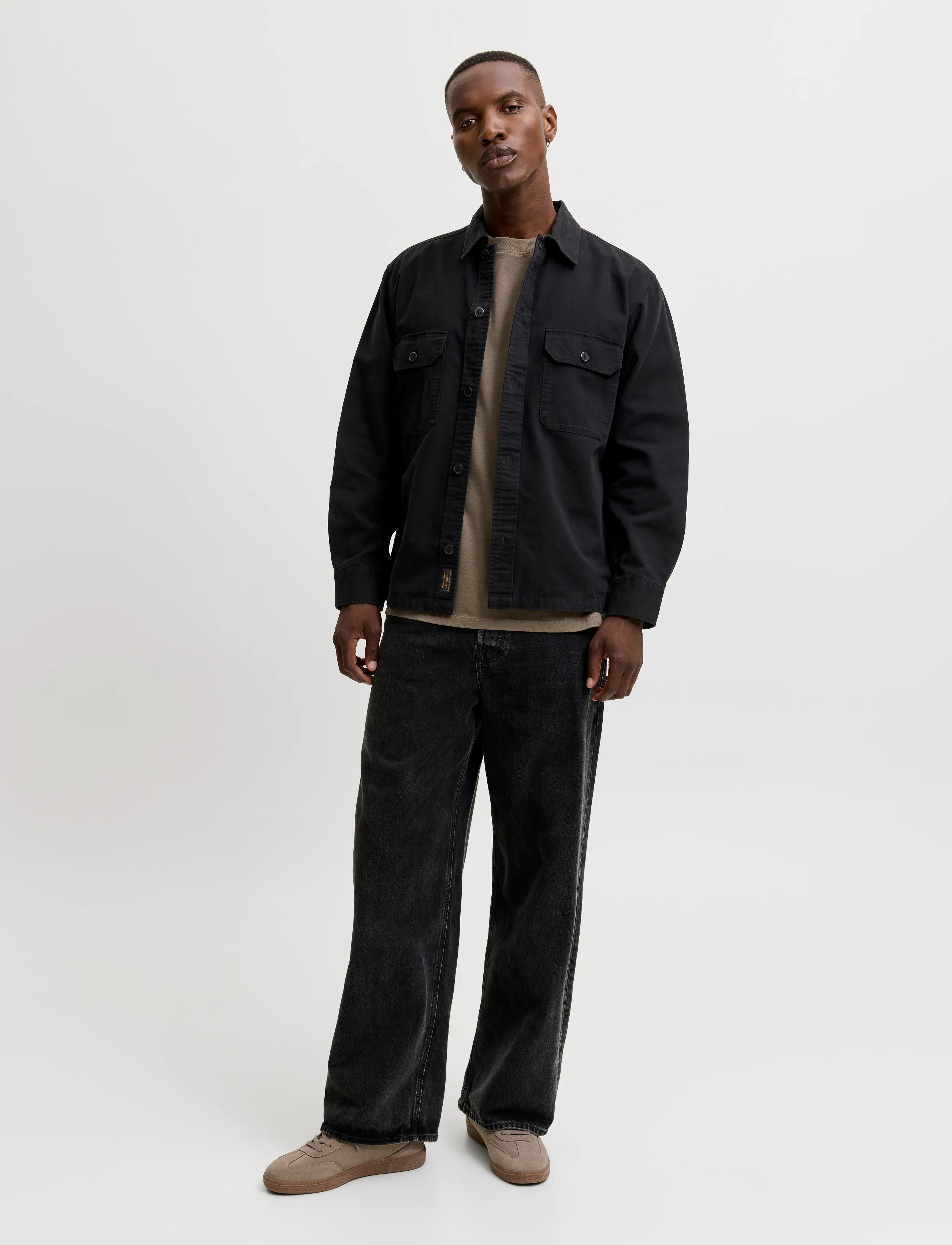 Jack & Jones - JJECOLTON CANVAS OVERSHIRT LS SN - black - 3