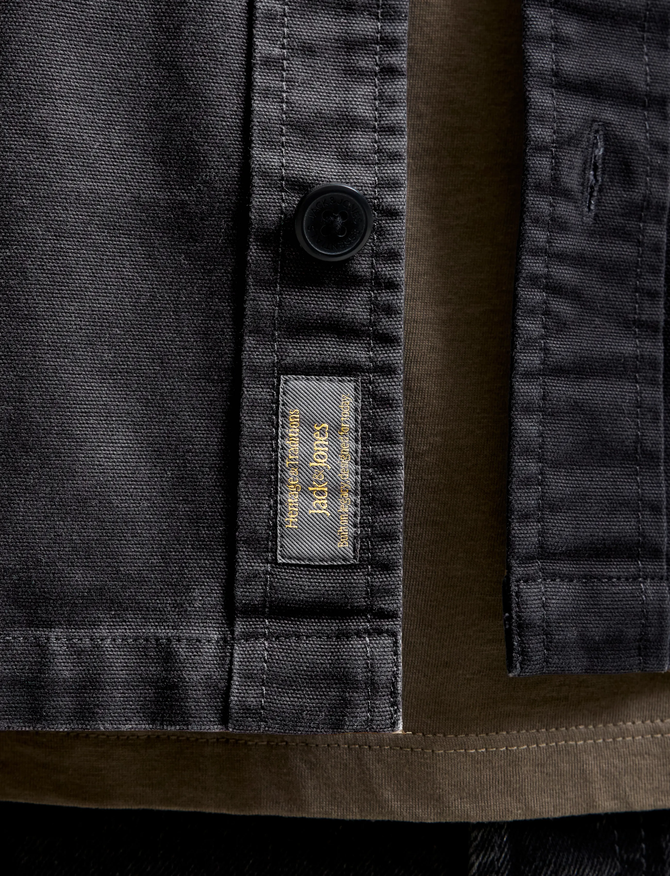 Jack & Jones - JJECOLTON CANVAS OVERSHIRT LS SN - black - 5