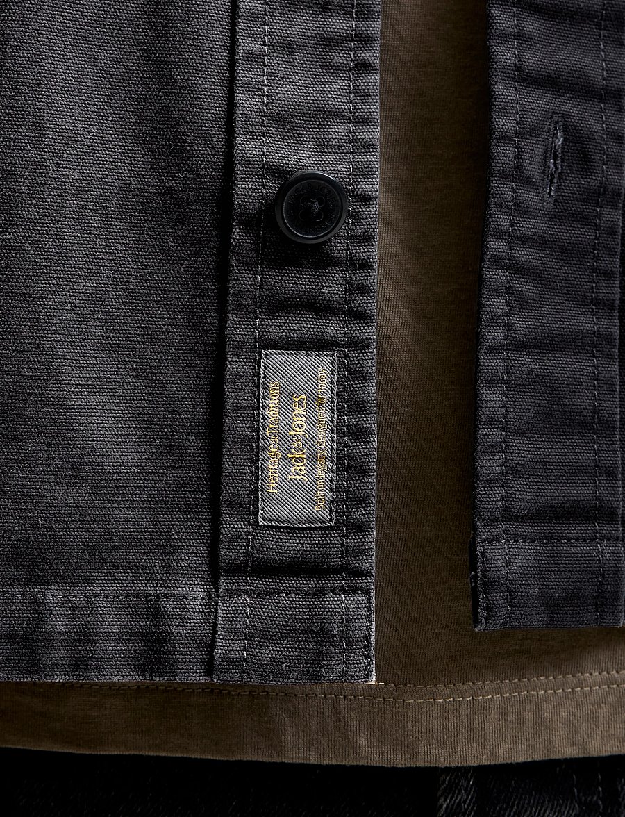 Jack & Jones - JJECOLTON CANVAS OVERSHIRT LS SN - black - 5