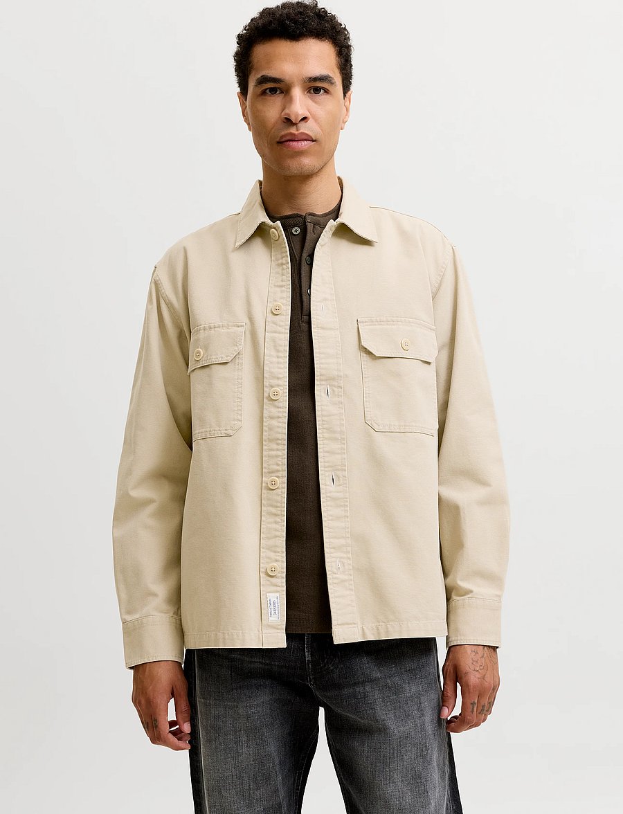 Jack & Jones - JJECOLTON CANVAS OVERSHIRT LS SN - casual skjortor - fields of rye - 0