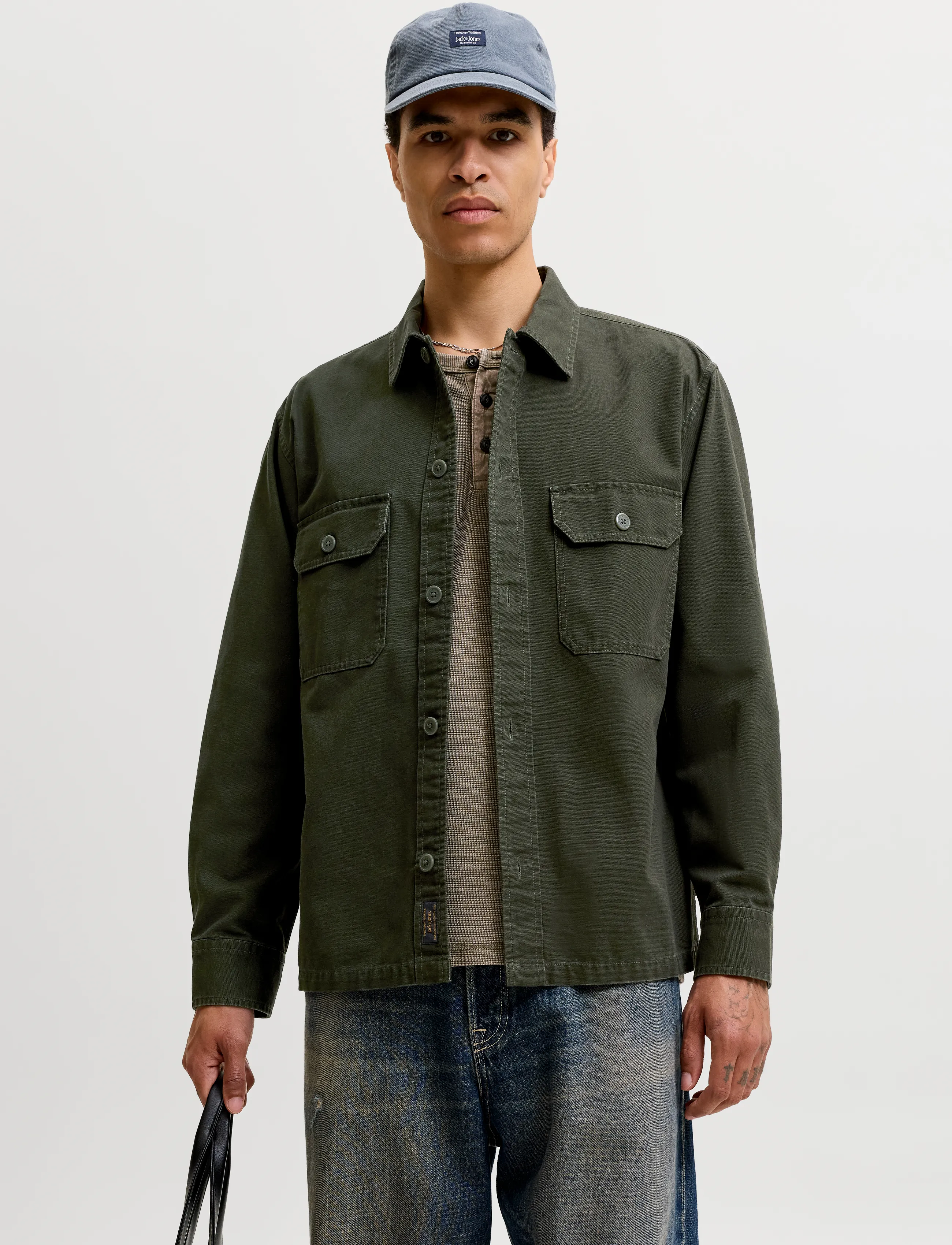 Jack & Jones JJECOLTON CANVAS OVERSHIRT LS SN - Kleidung - ROSIN / khaki/green
