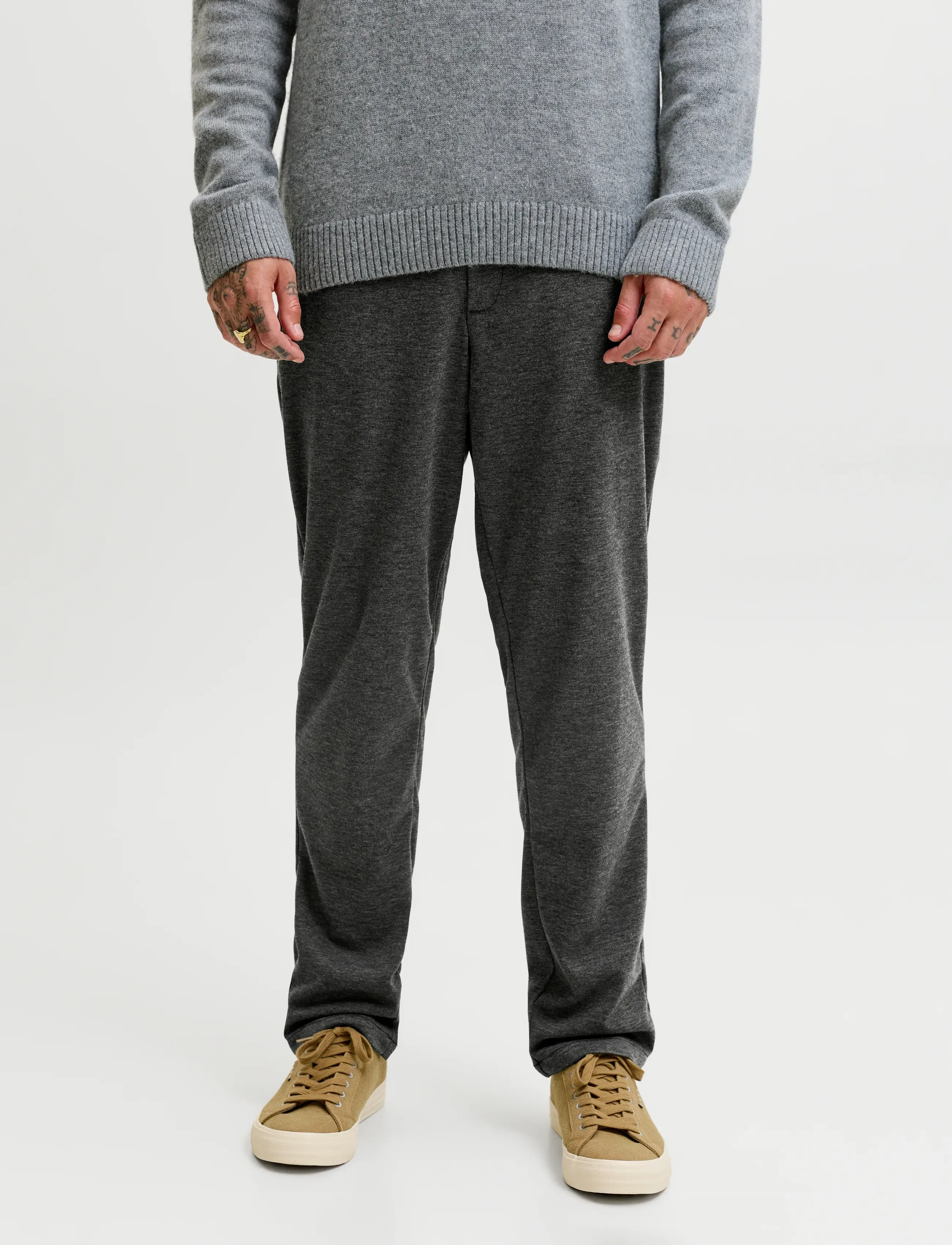Jack & Jones JPSTOLLIE DEVON CHINO NOOS - Chinos - DARK GREY MELANGE / grey
