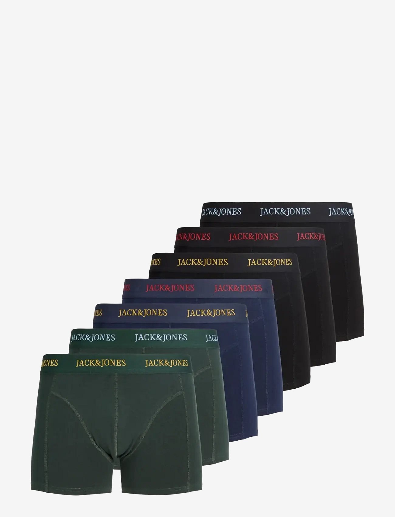 Jack & Jones Jacblaze Solid Trunks 7 Pack Bf - Black - XXL
