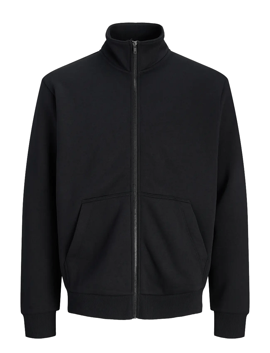 Jack & Jones - JJEBRADLEY SWEAT ZIP HN NOOS - teddy-pusad - black - 1