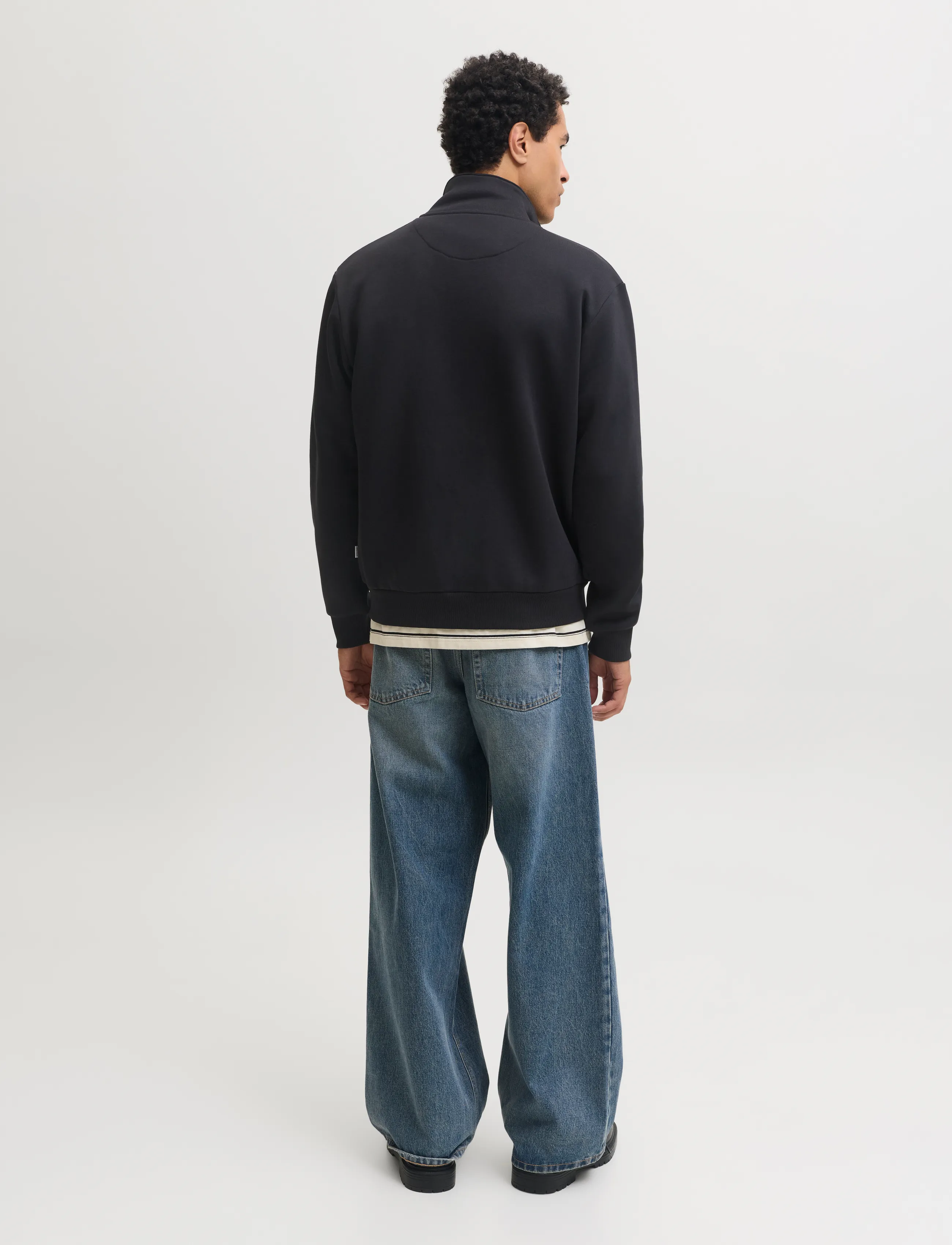 Jack & Jones - JJEBRADLEY SWEAT ZIP HN NOOS - teddy-pusad - black - 3