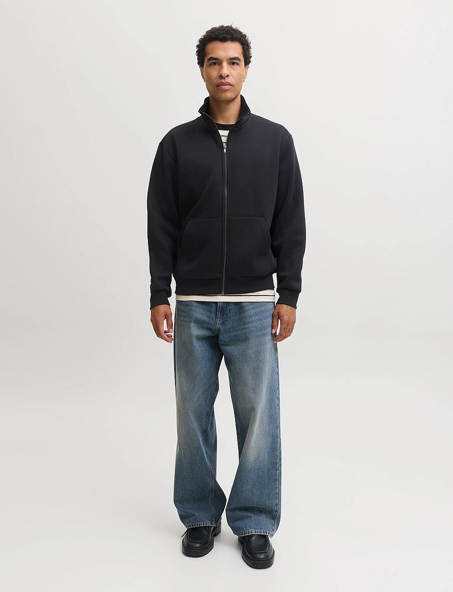 Jack & Jones - JJEBRADLEY SWEAT ZIP HN NOOS - teddy-pusad - black - 4