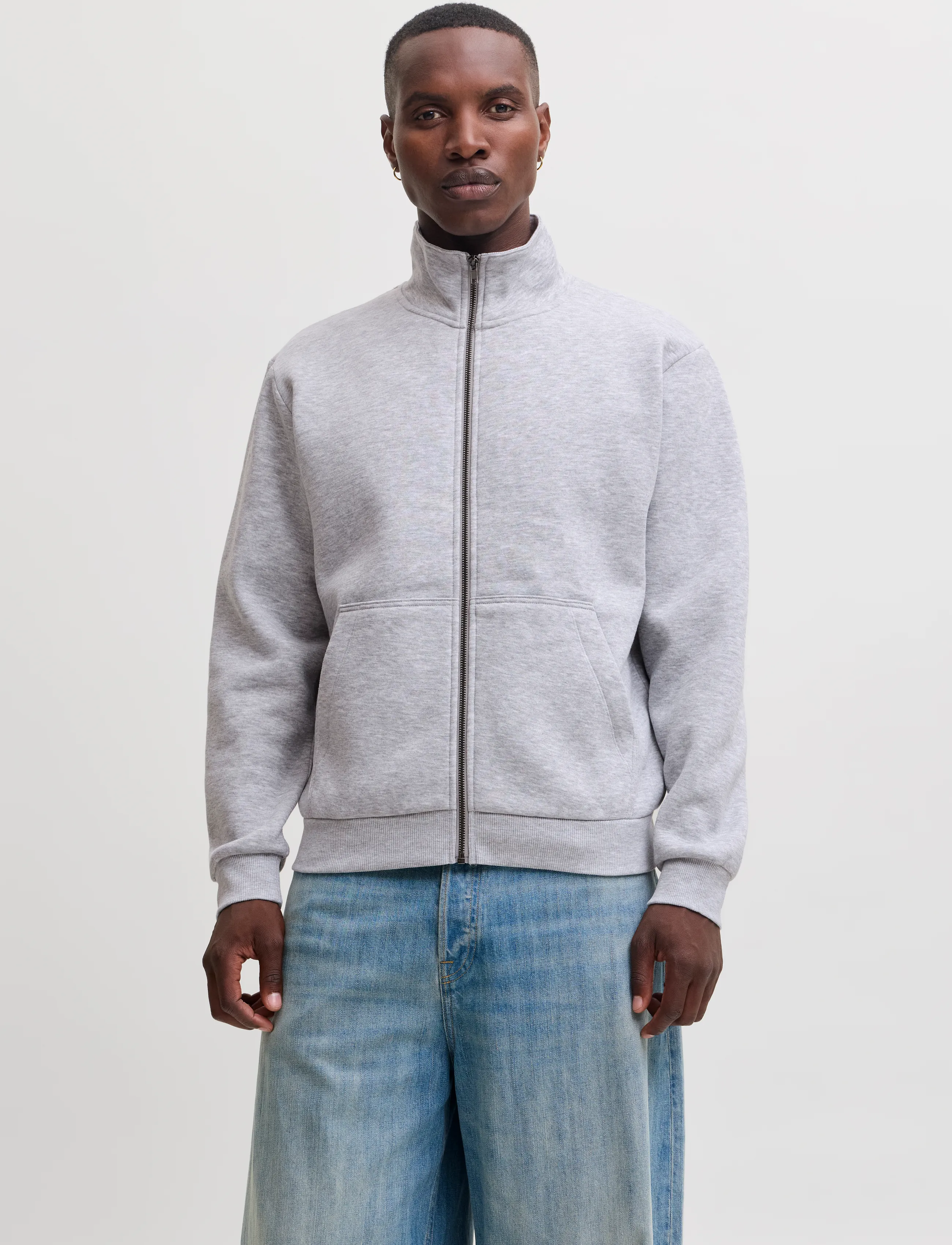 Jack & Jones JJEBRADLEY SWEAT ZIP HN NOOS - Dressipluusid - LIGHT GREY MELANGE / grey