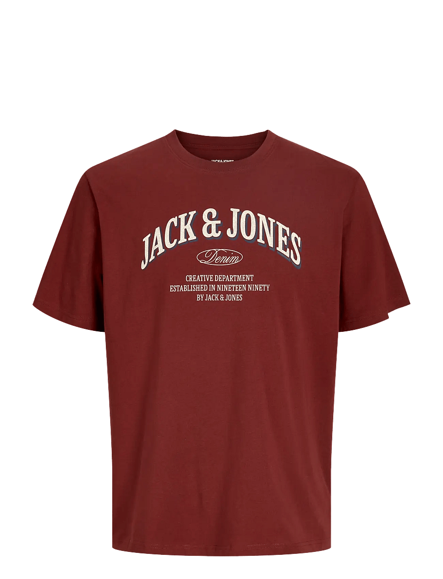 Jack & Jones - JJEDENVER LOGO TEE SS O-NECK SN - kurzärmelige t-shirts - fired brick - 1