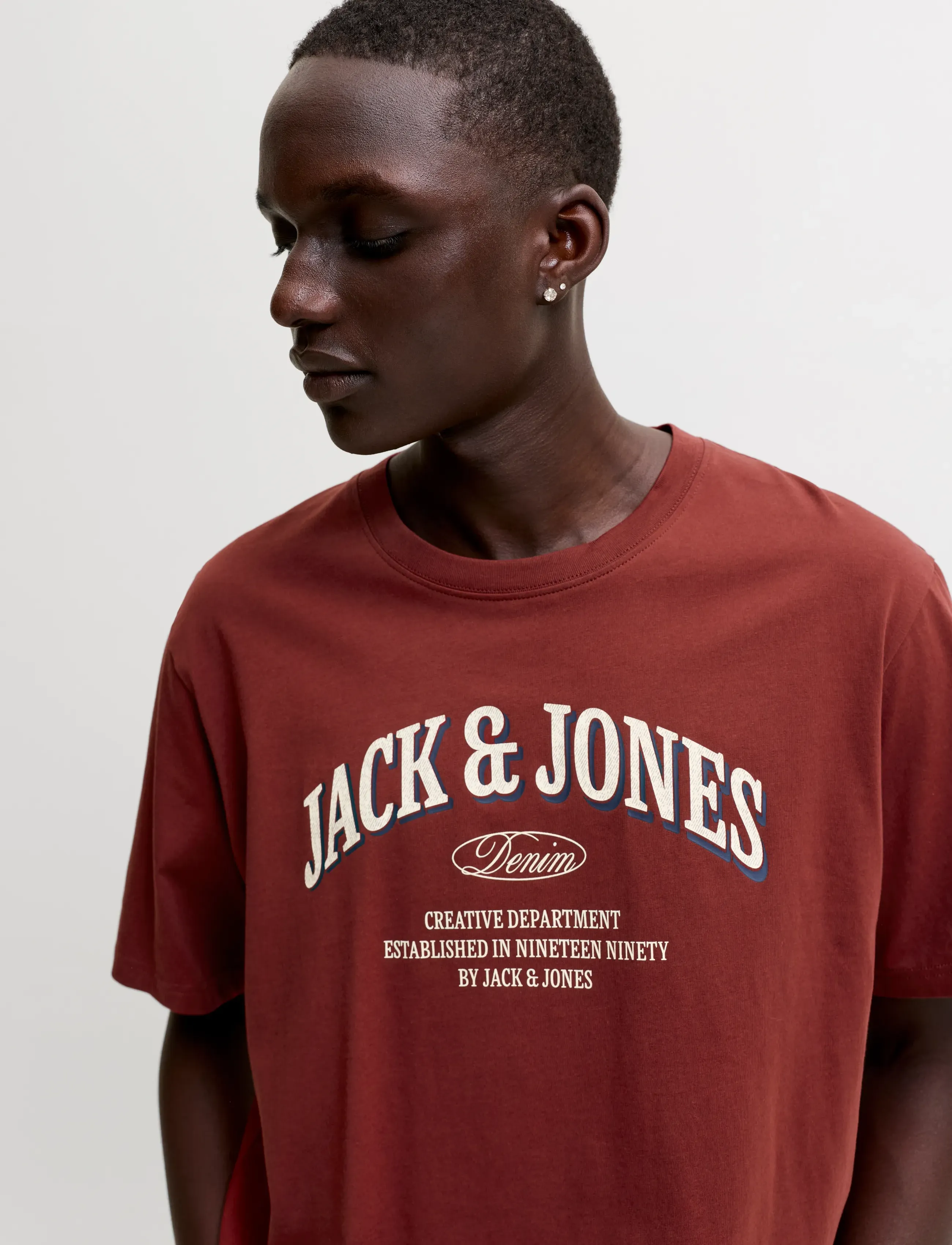Jack & Jones - JJEDENVER LOGO TEE SS O-NECK SN - short-sleeved t-shirts - fired brick - 5