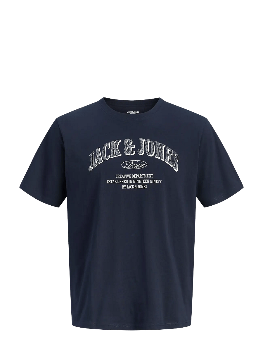 Jack & Jones - JJEDENVER LOGO TEE SS O-NECK SN - kortærmede t-shirts - navy blazer - 1