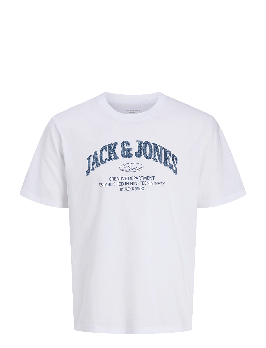 Jack & Jones - JJEDENVER LOGO TEE SS O-NECK SN - kortærmede t-shirts - white - 1