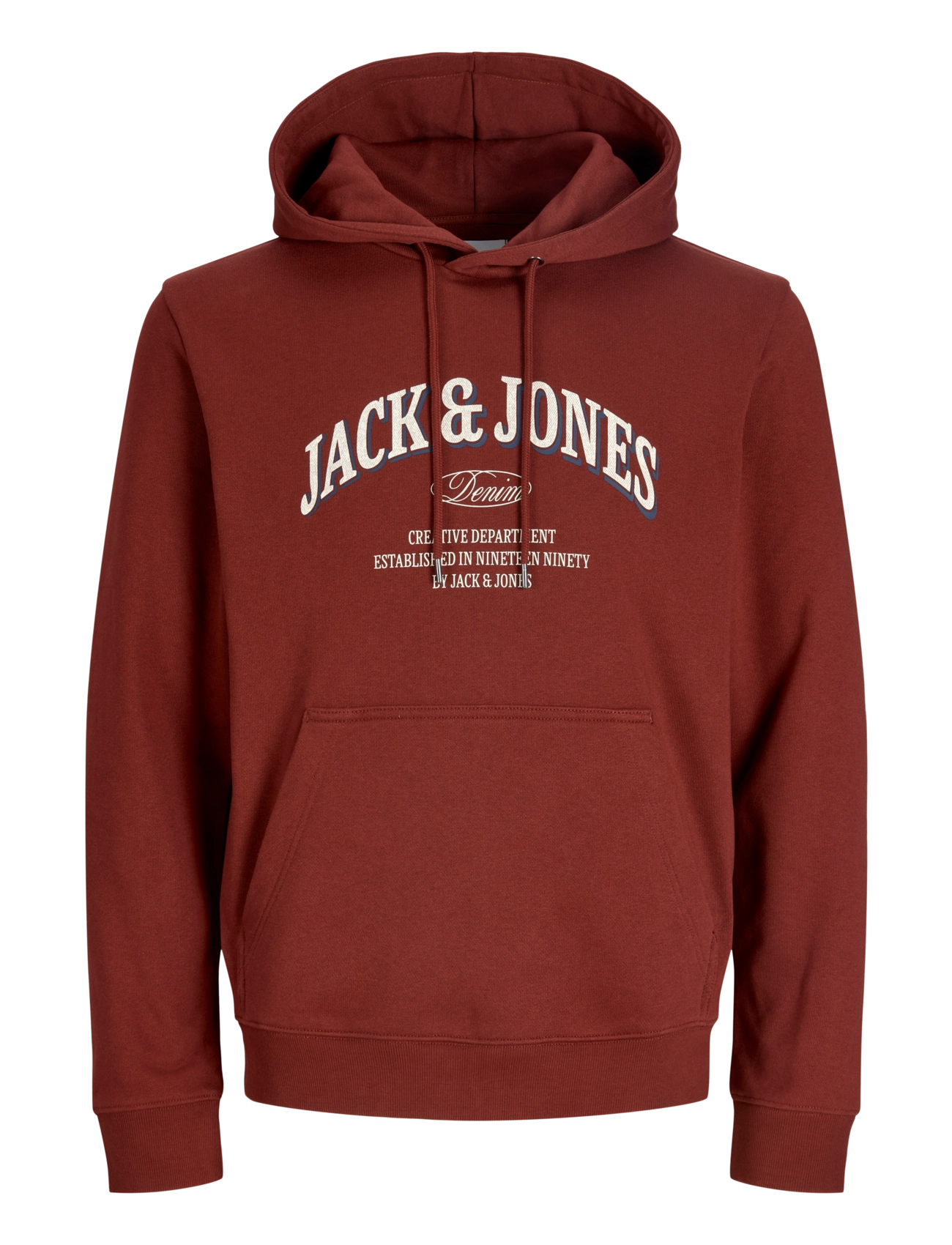 Jack & Jones - JJEDENVER LOGO SWEAT HOOD SN - hættetrøjer - fired brick - 1