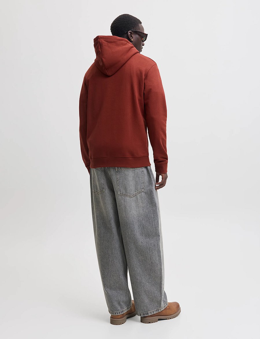 Jack & Jones - JJEDENVER LOGO SWEAT HOOD SN - hættetrøjer - fired brick - 2
