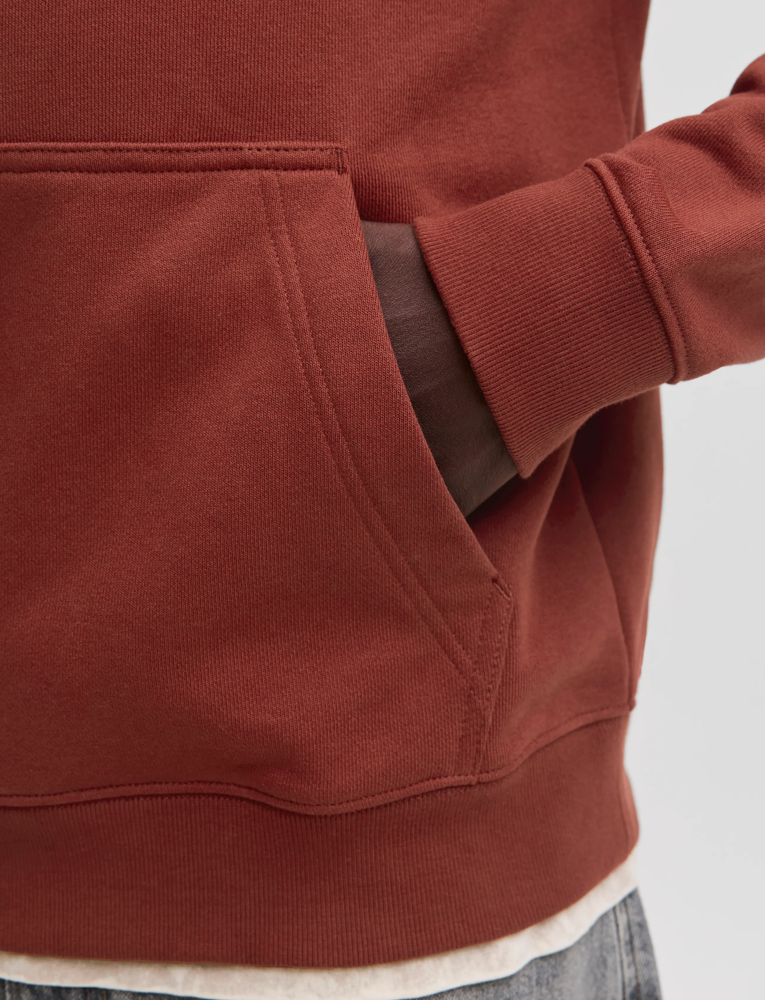 Jack & Jones - JJEDENVER LOGO SWEAT HOOD SN - hættetrøjer - fired brick - 5