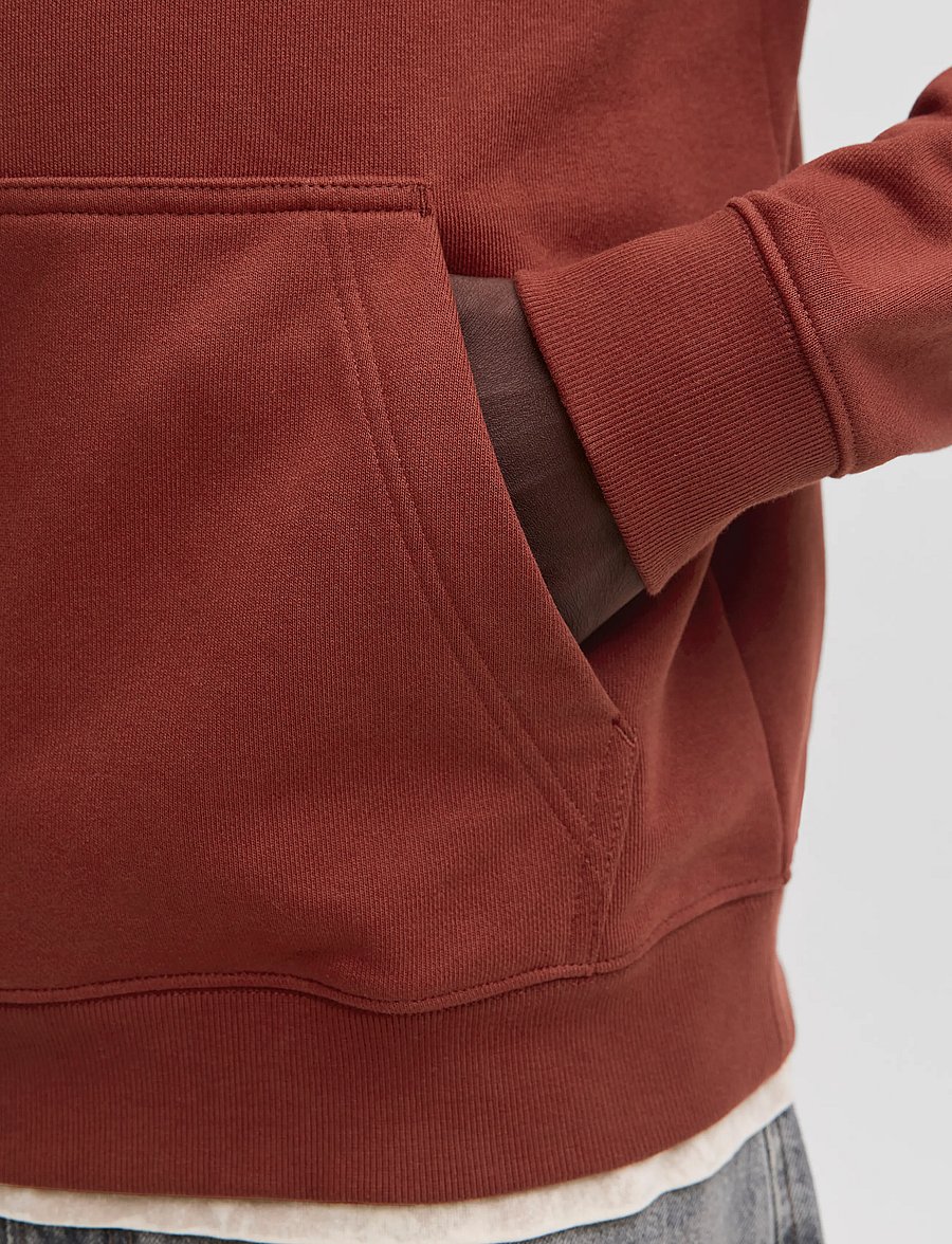 Jack & Jones - JJEDENVER LOGO SWEAT HOOD SN - hættetrøjer - fired brick - 5