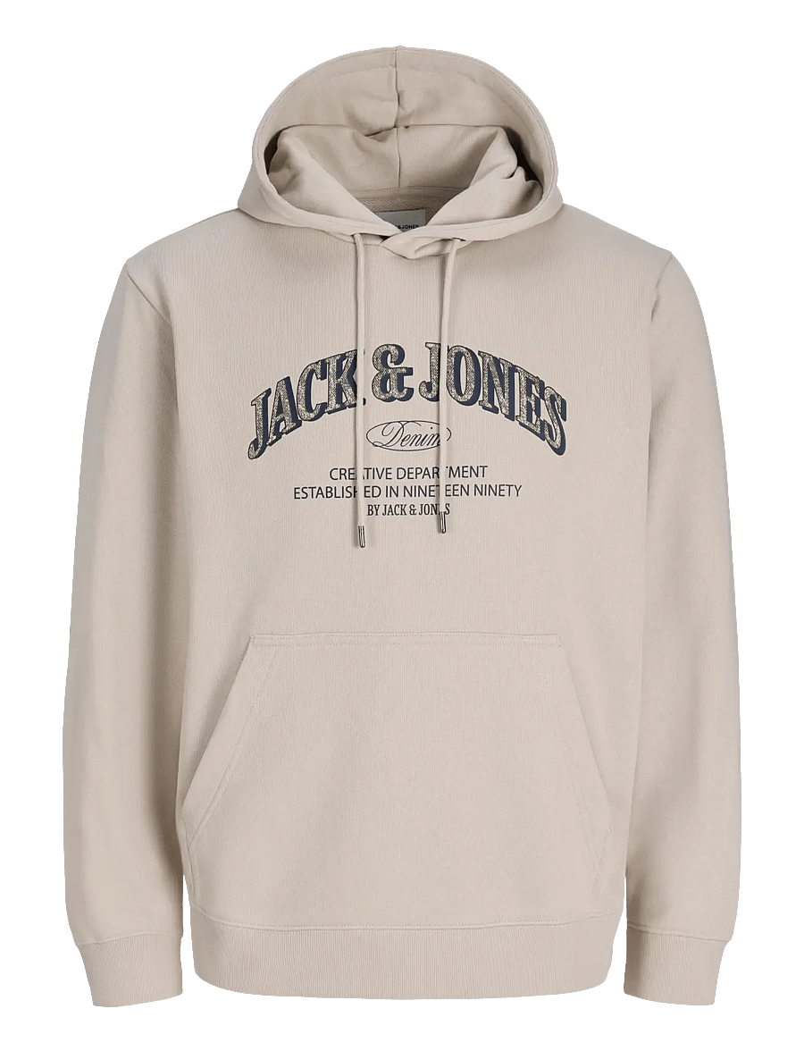 Jack & Jones - JJEDENVER LOGO SWEAT HOOD SN - hættetrøjer - moonbeam - 1
