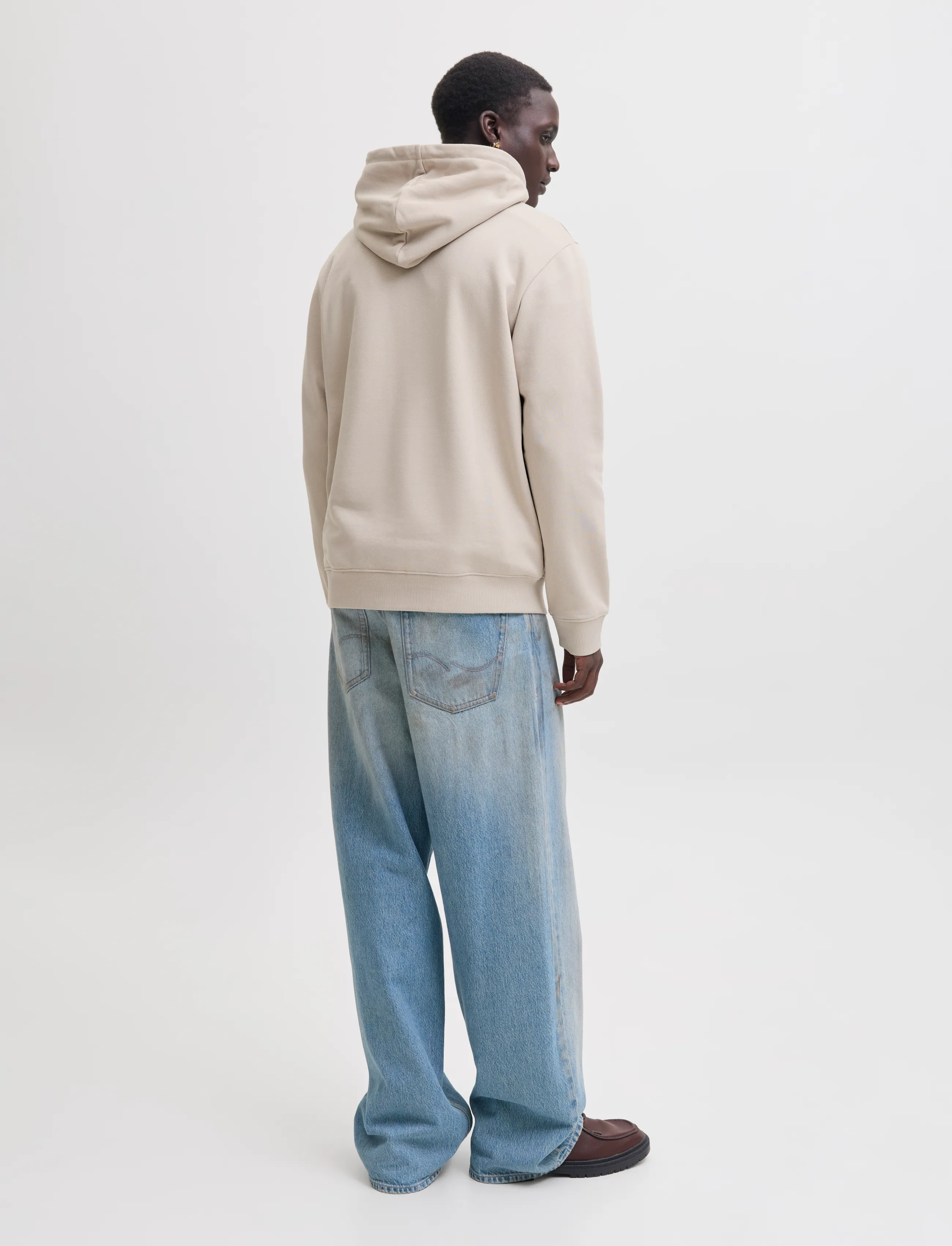 Jack & Jones - JJEDENVER LOGO SWEAT HOOD SN - hættetrøjer - moonbeam - 3