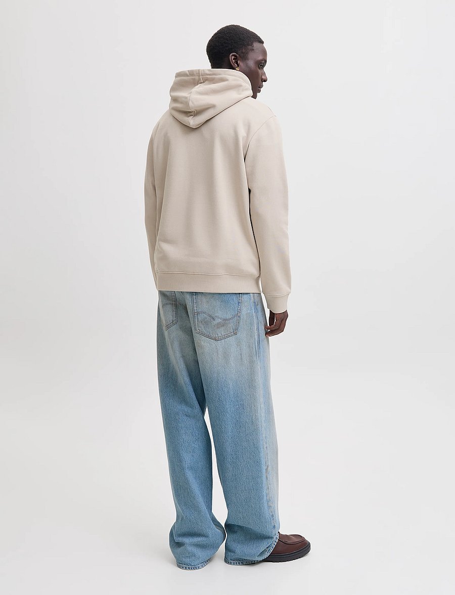 Jack & Jones - JJEDENVER LOGO SWEAT HOOD SN - hættetrøjer - moonbeam - 3
