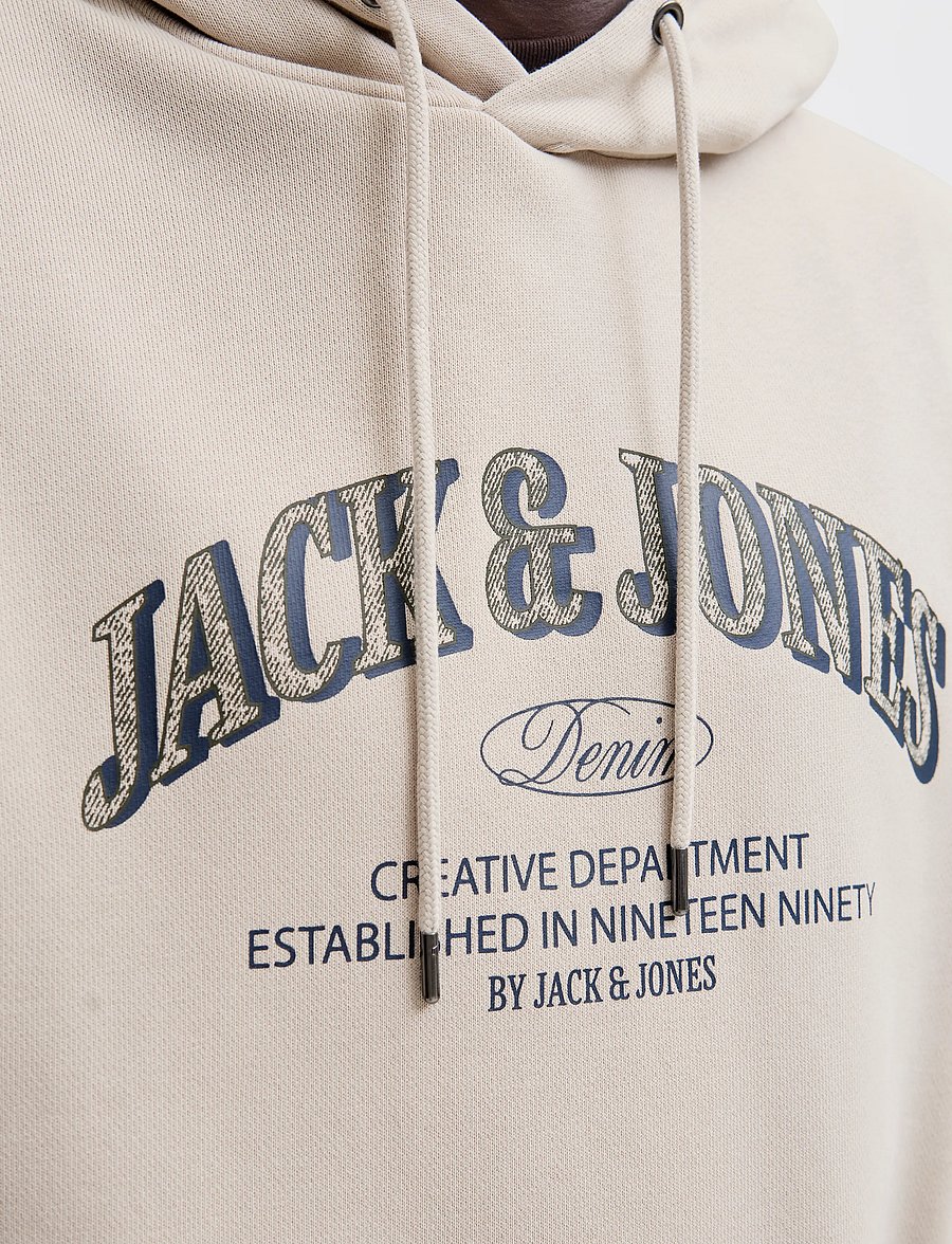 Jack & Jones - JJEDENVER LOGO SWEAT HOOD SN - hættetrøjer - moonbeam - 5